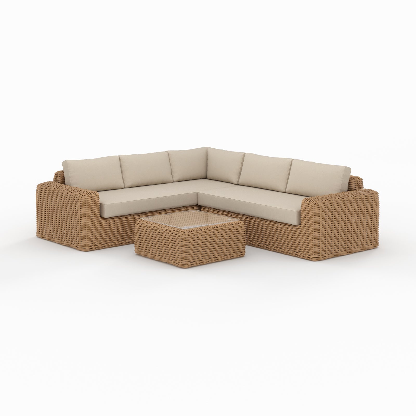 salon de jardin savana 4 personnes en resine tressee et tissu beige