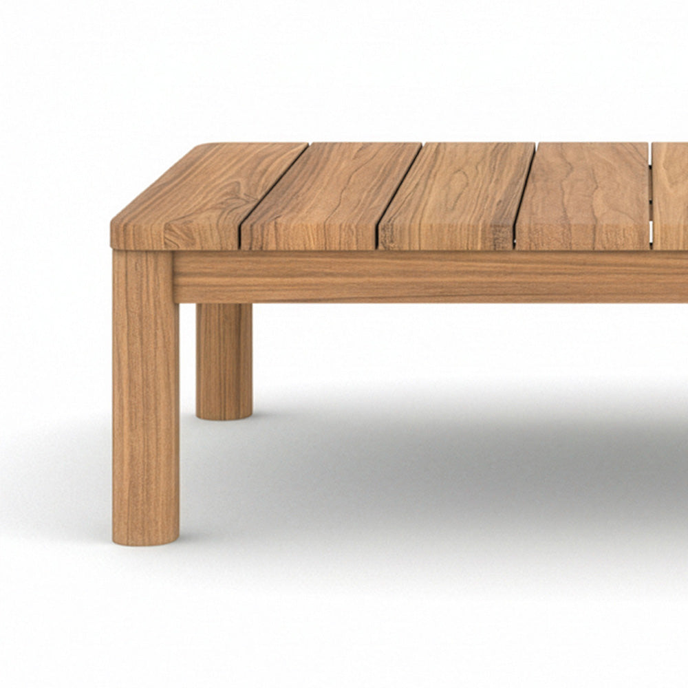 Salon de jardin Nadila 2 personnes en teck massif et tissu blanc