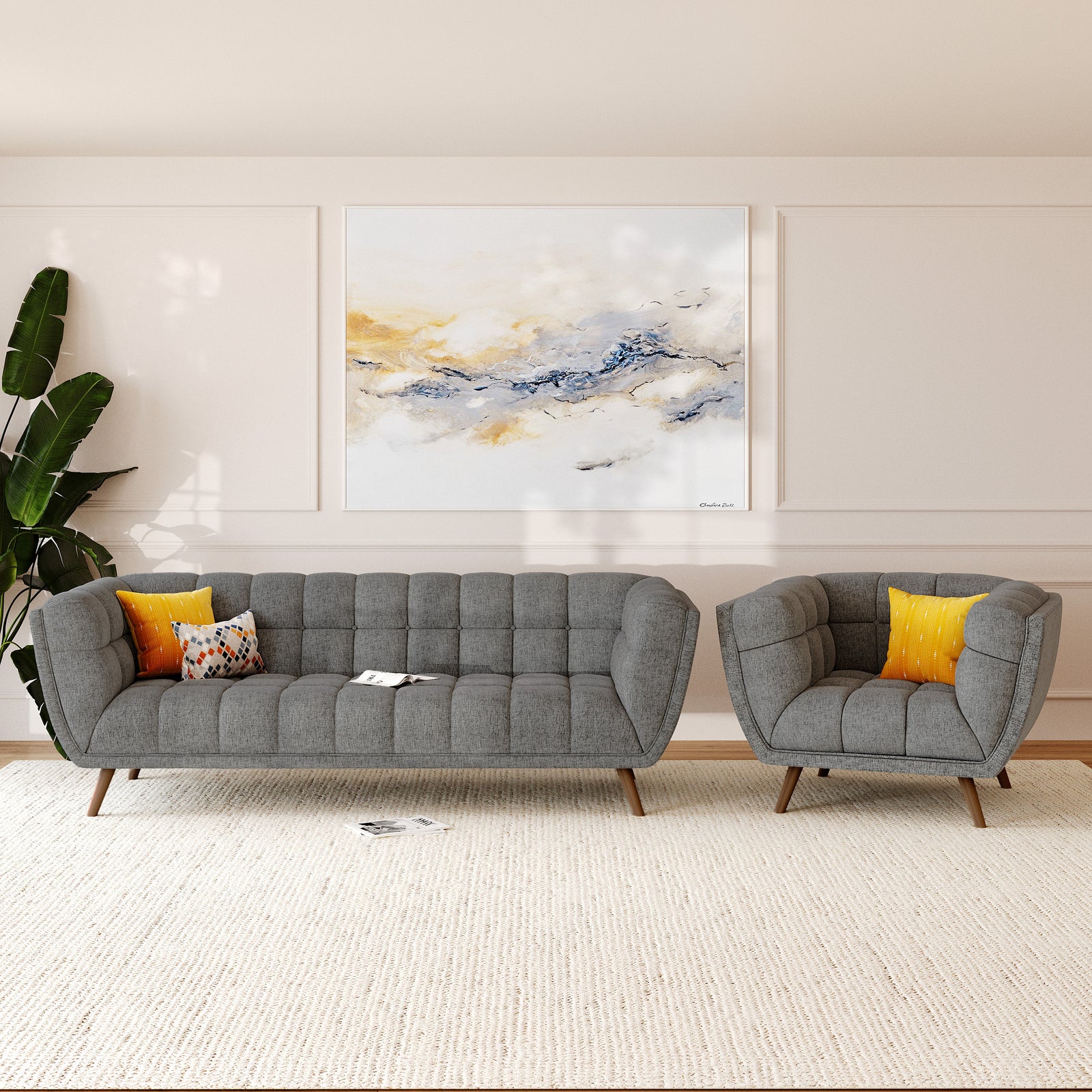 salon fauteuil tissu gris carmen