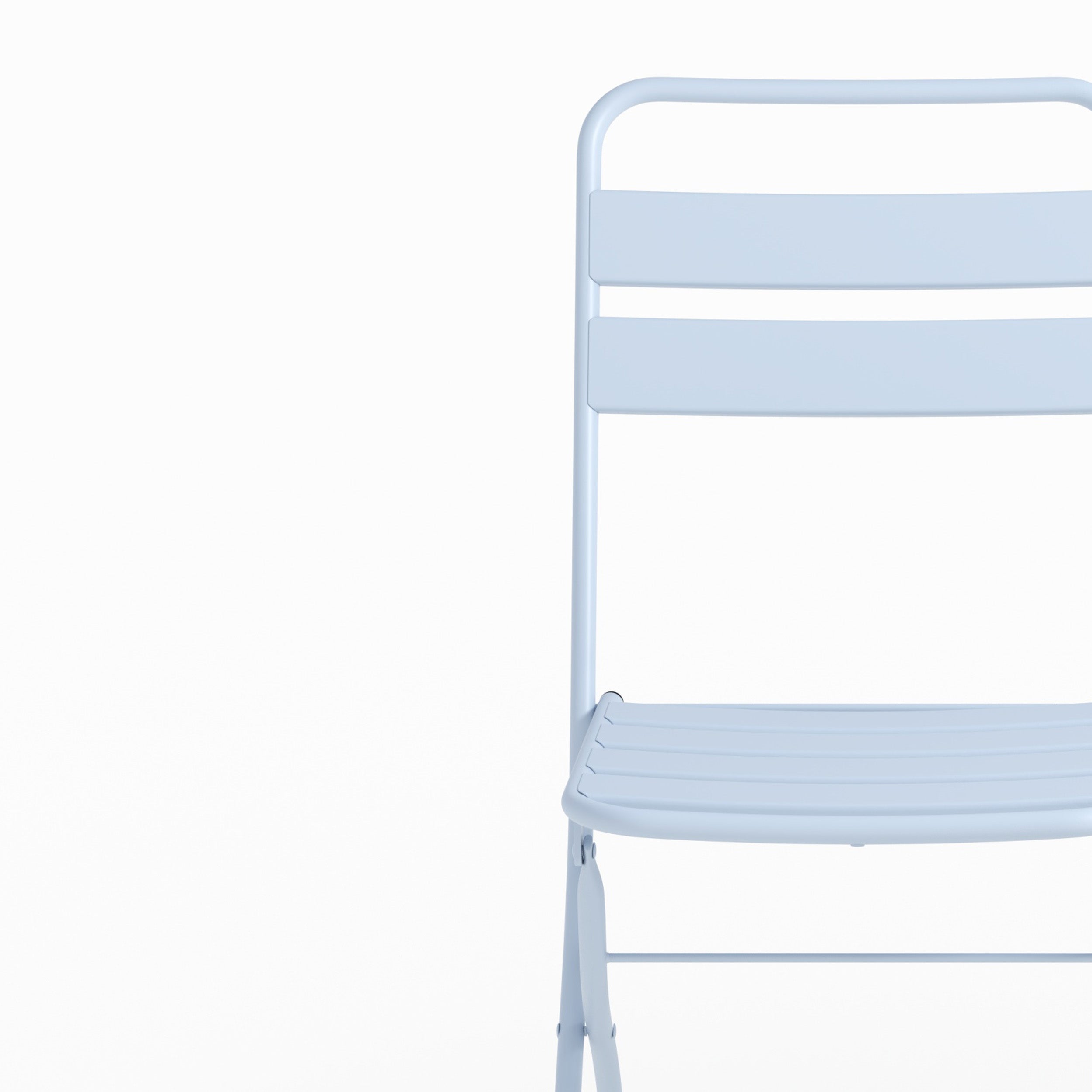 Table et chaises de jardin pliantes Yumi 4 personnes en métal bleu