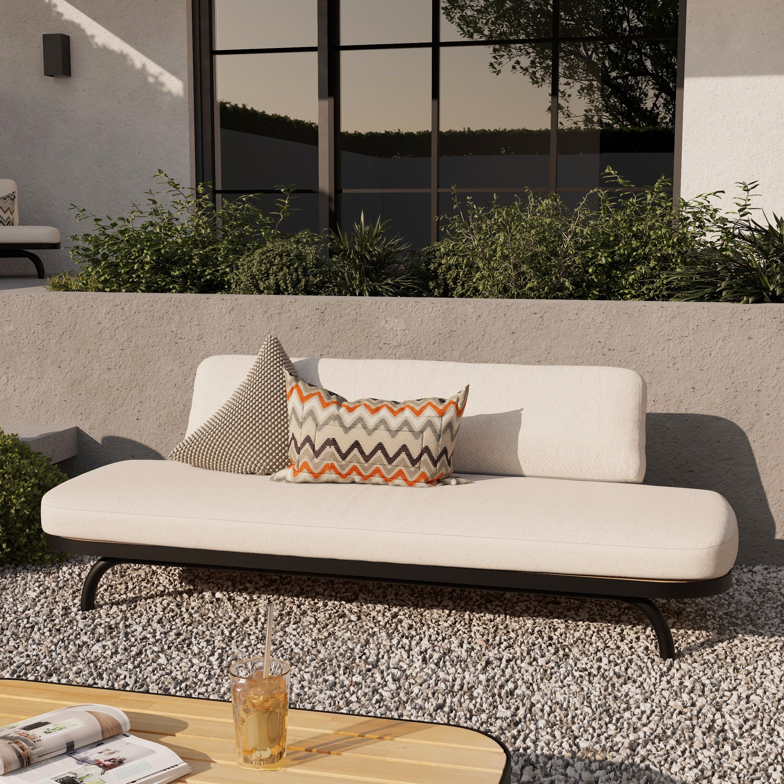 samba canape de jardin blanc casse 3 places focus