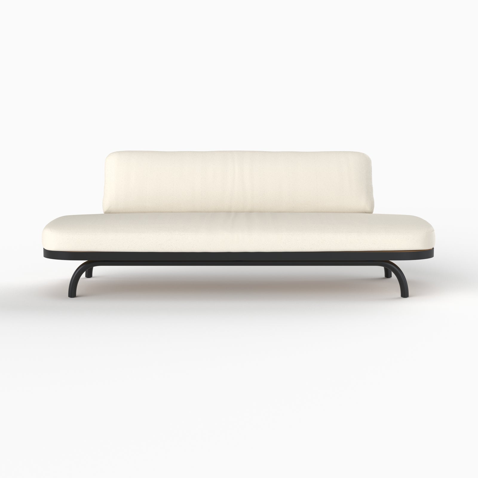 samba canape de jardin blanc casse 3 places pieds noirs