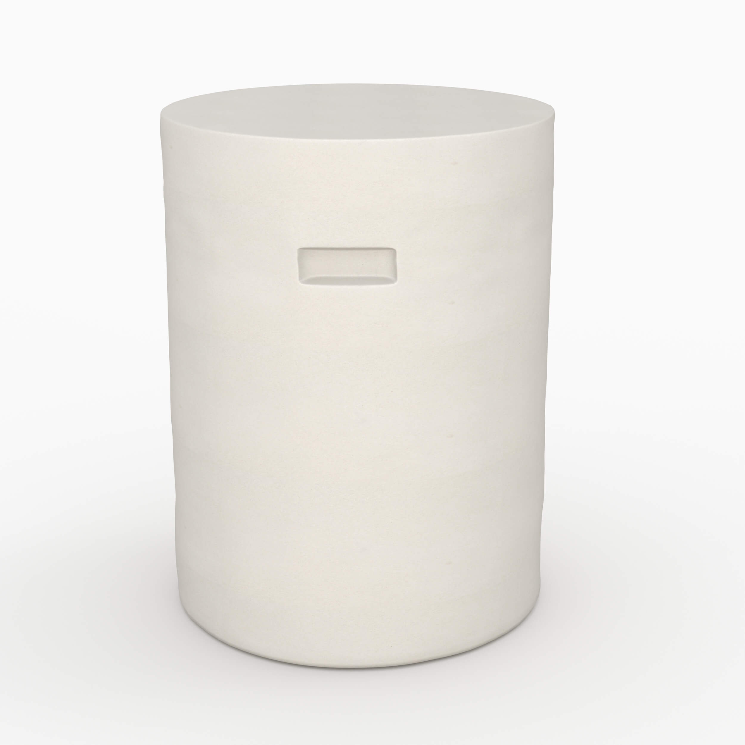 santorini table d appoint ronde en beton blanc cylindre
