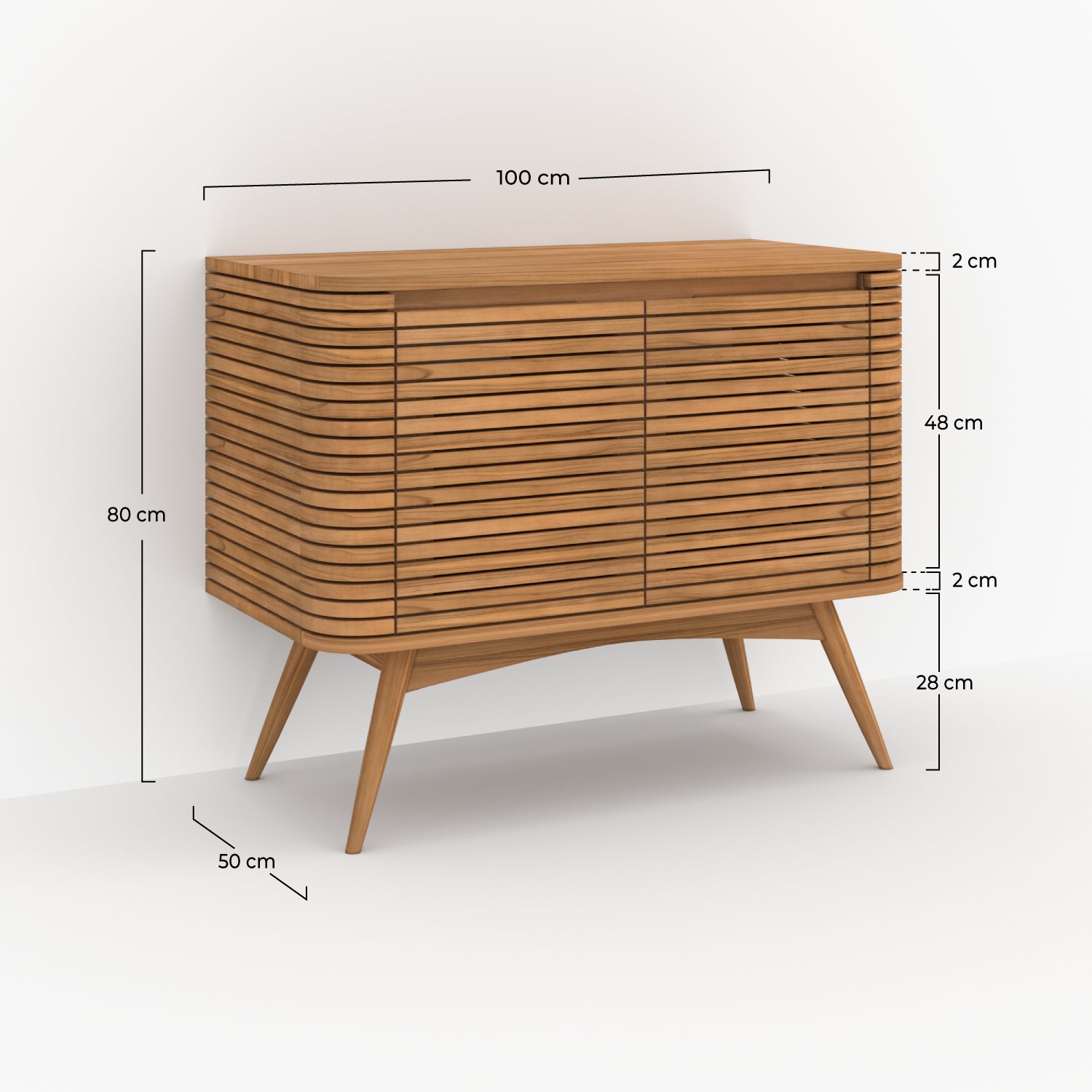 sdb meuble rangement auguste en bois de teck 100 cm rangement