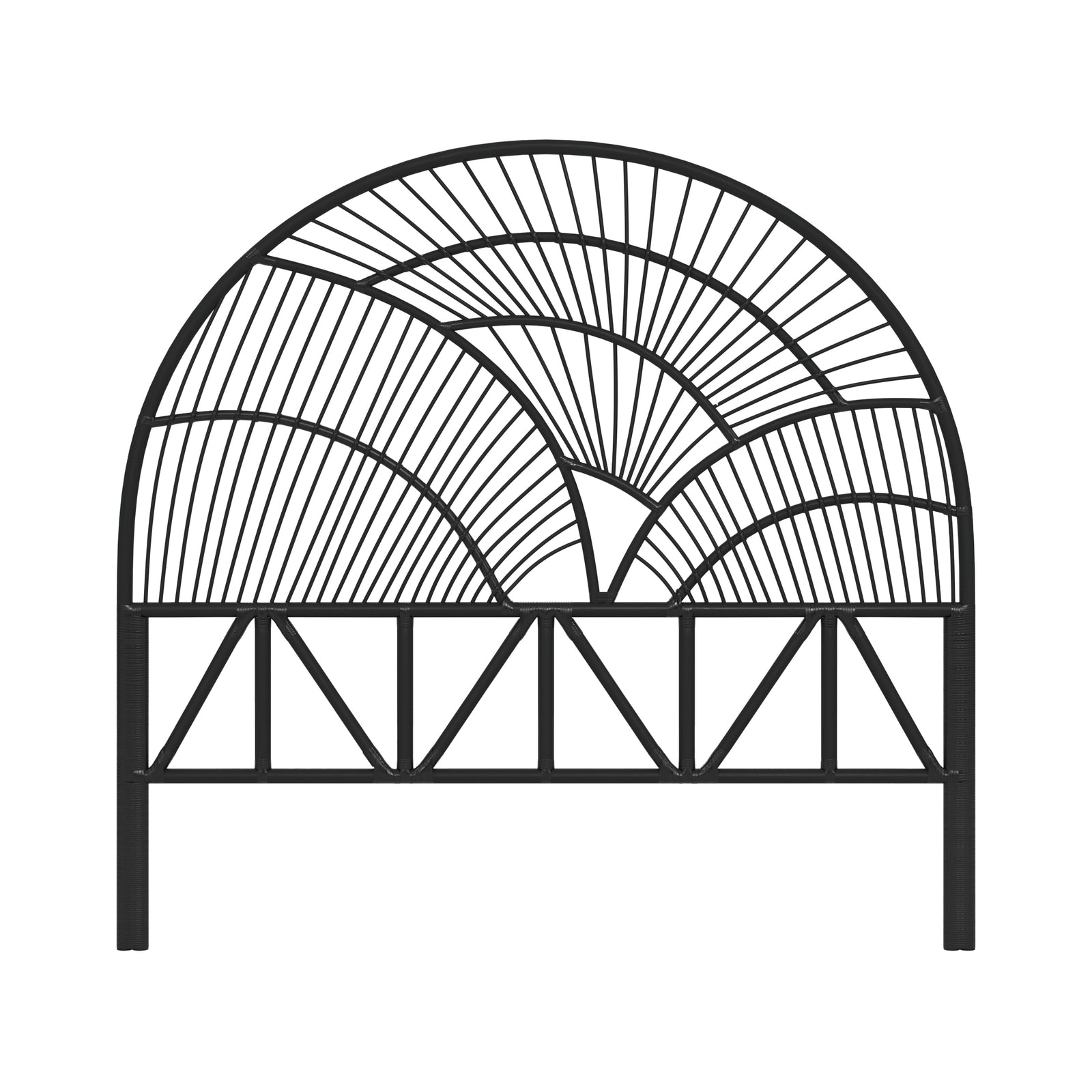 selene tete de lit de couleur noire en rotin 160 cm