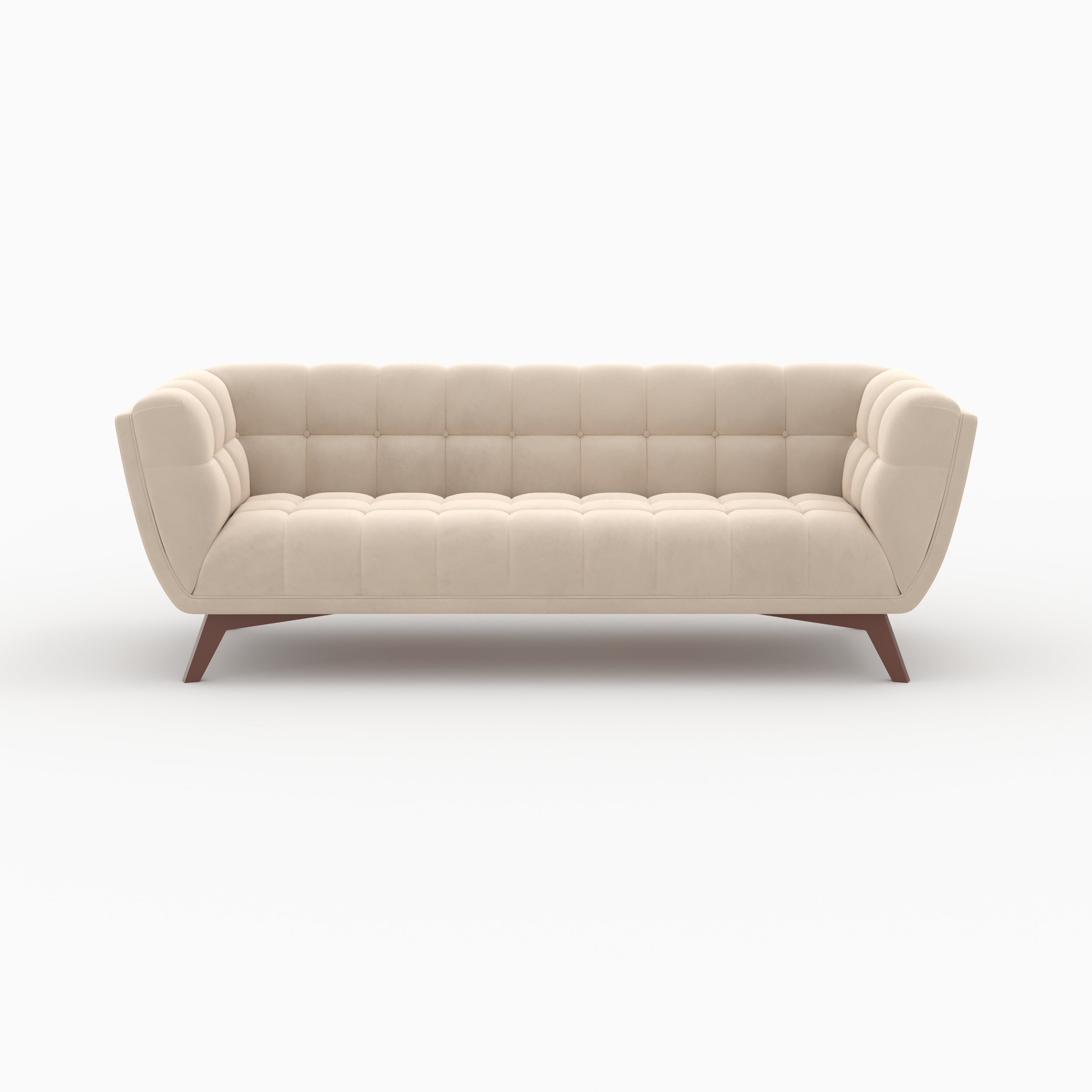 Ensemble canapé et fauteuil Mona en velours beige 4 places