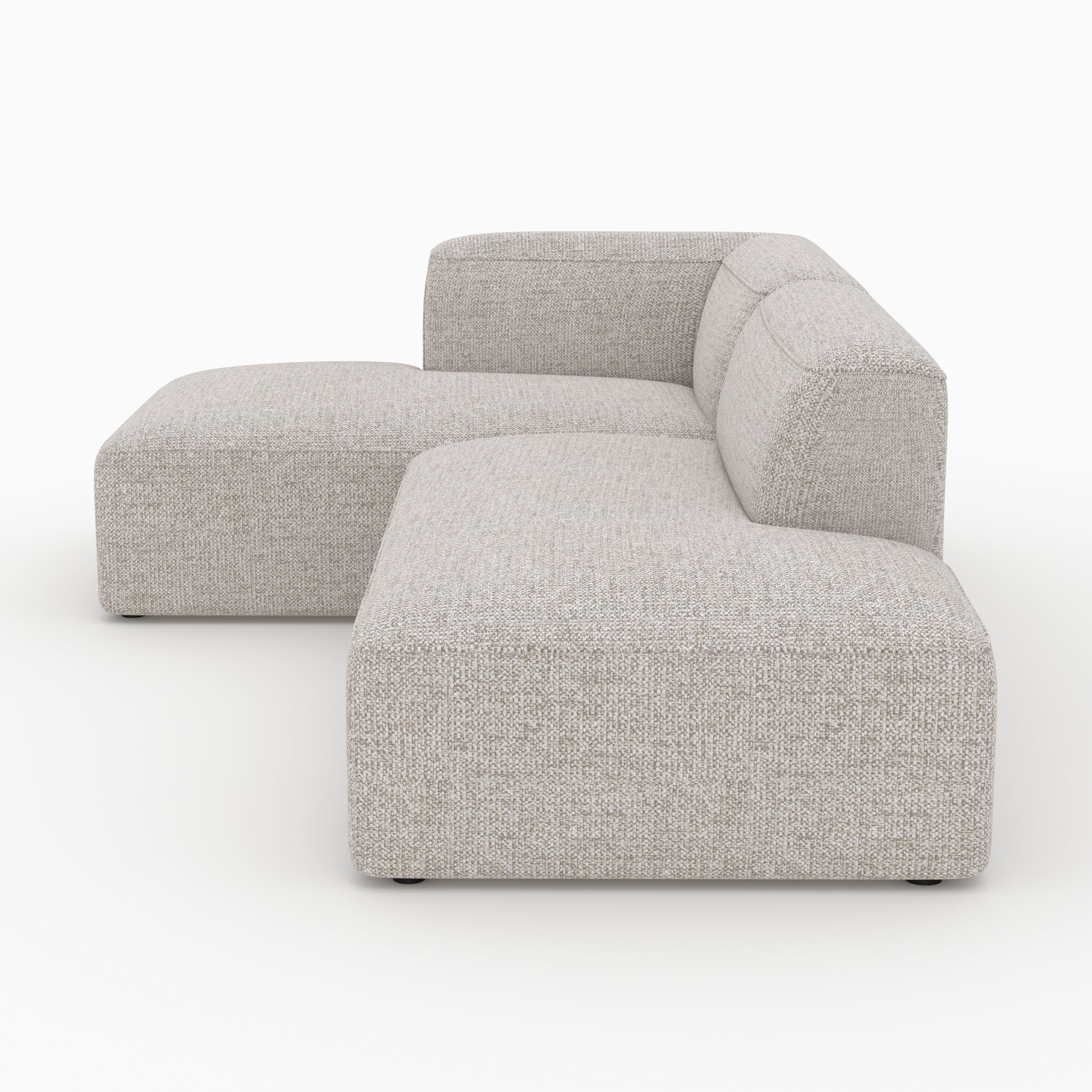 Canapé d'angle gauche modulable Hestia en tissu beige 4 places