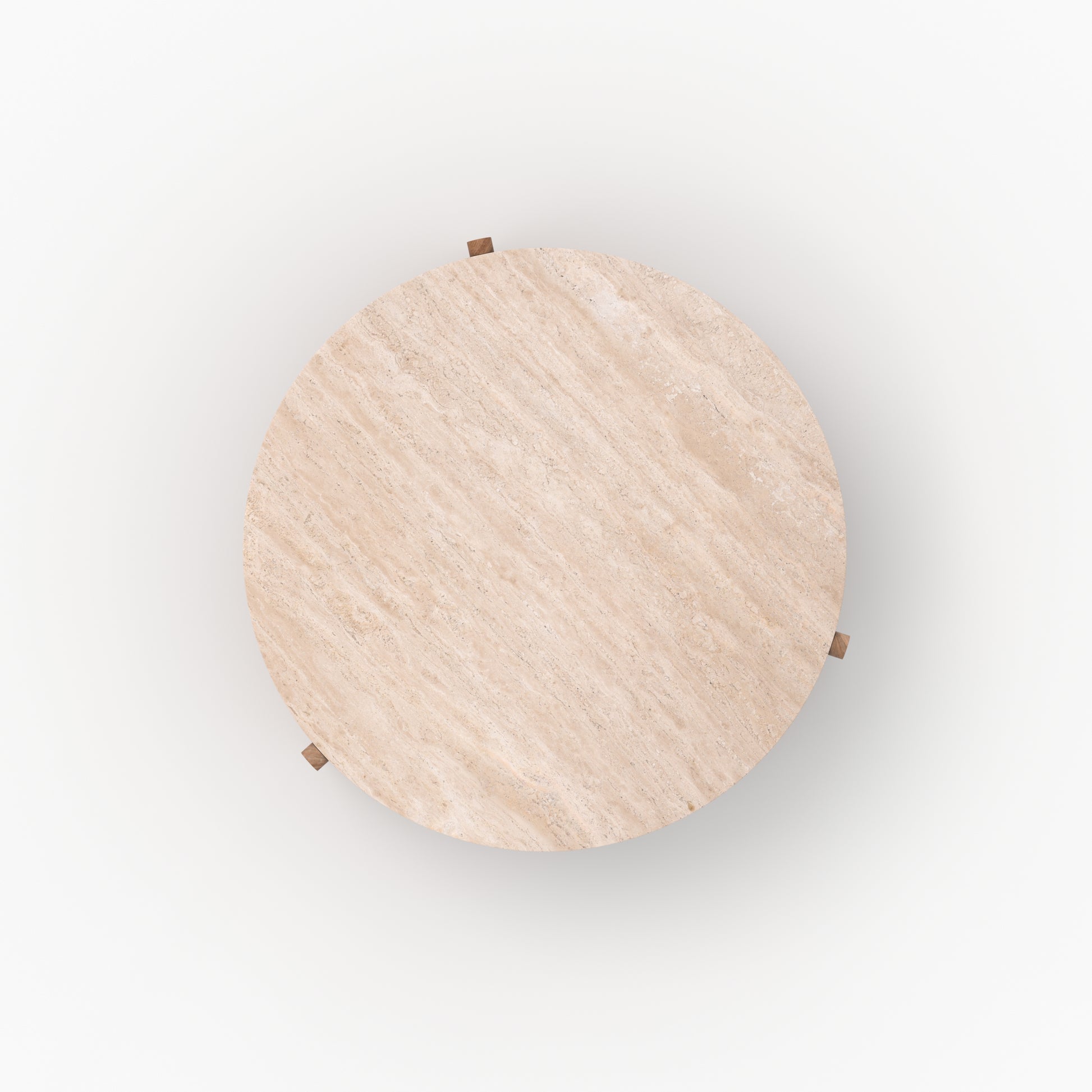sierra table basse en travertin ronde pieds en bois 