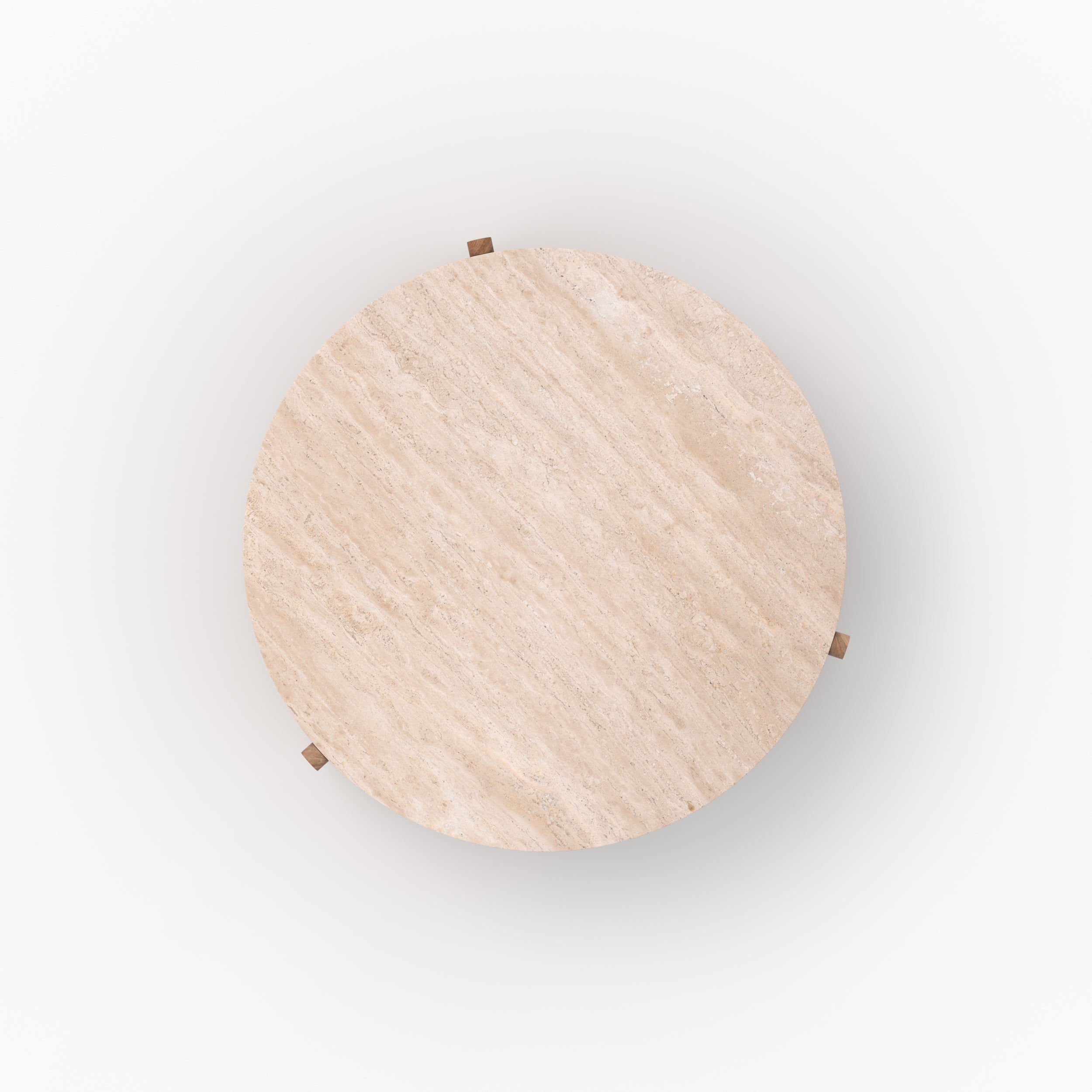 sierra table basse en travertin ronde pieds en bois 