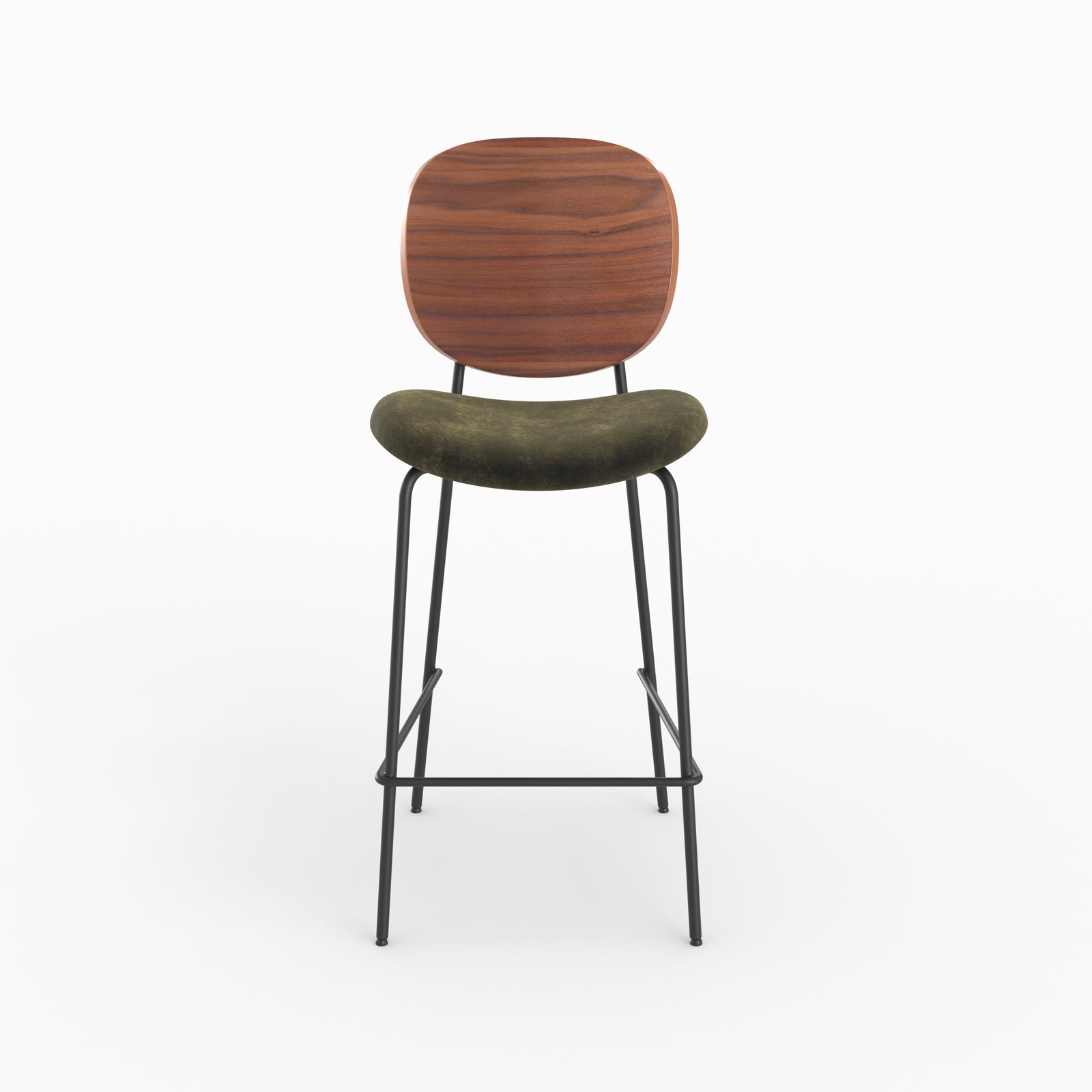 simone lot 2 chaises ilot hautes velours kaki 65 5cm