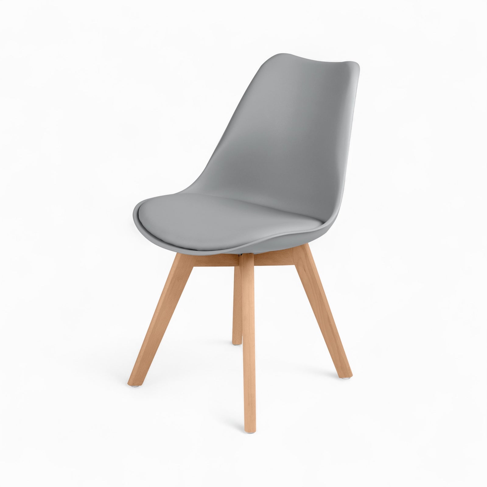 skandi pack 4 chaises grises claires et blanches