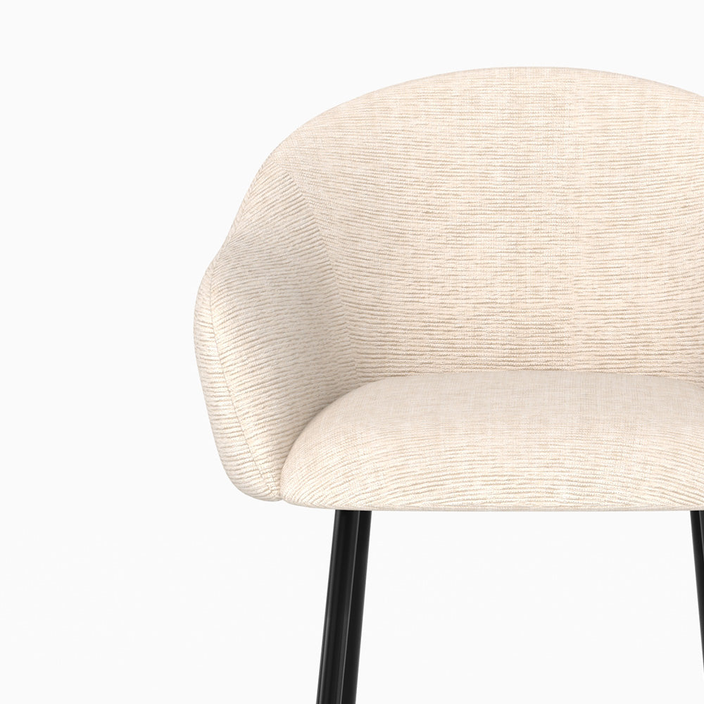 Chaise de bar Socky en tissu beige chiné 76 cm