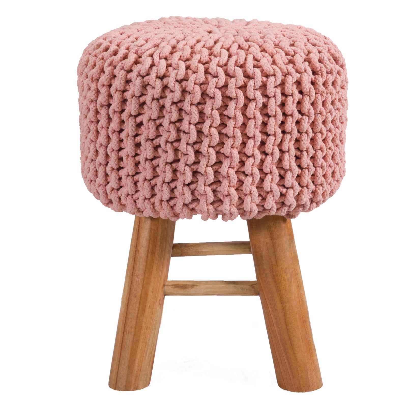 acheter tabouret scandinave rose poudré tricot