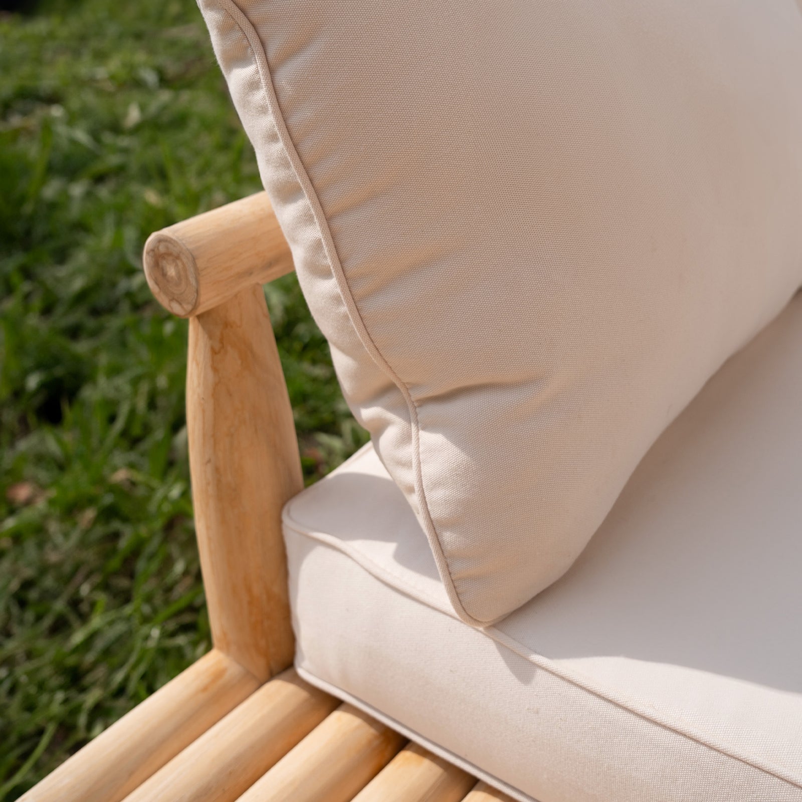 sunny canap_ de jardin blanc et bois de teck