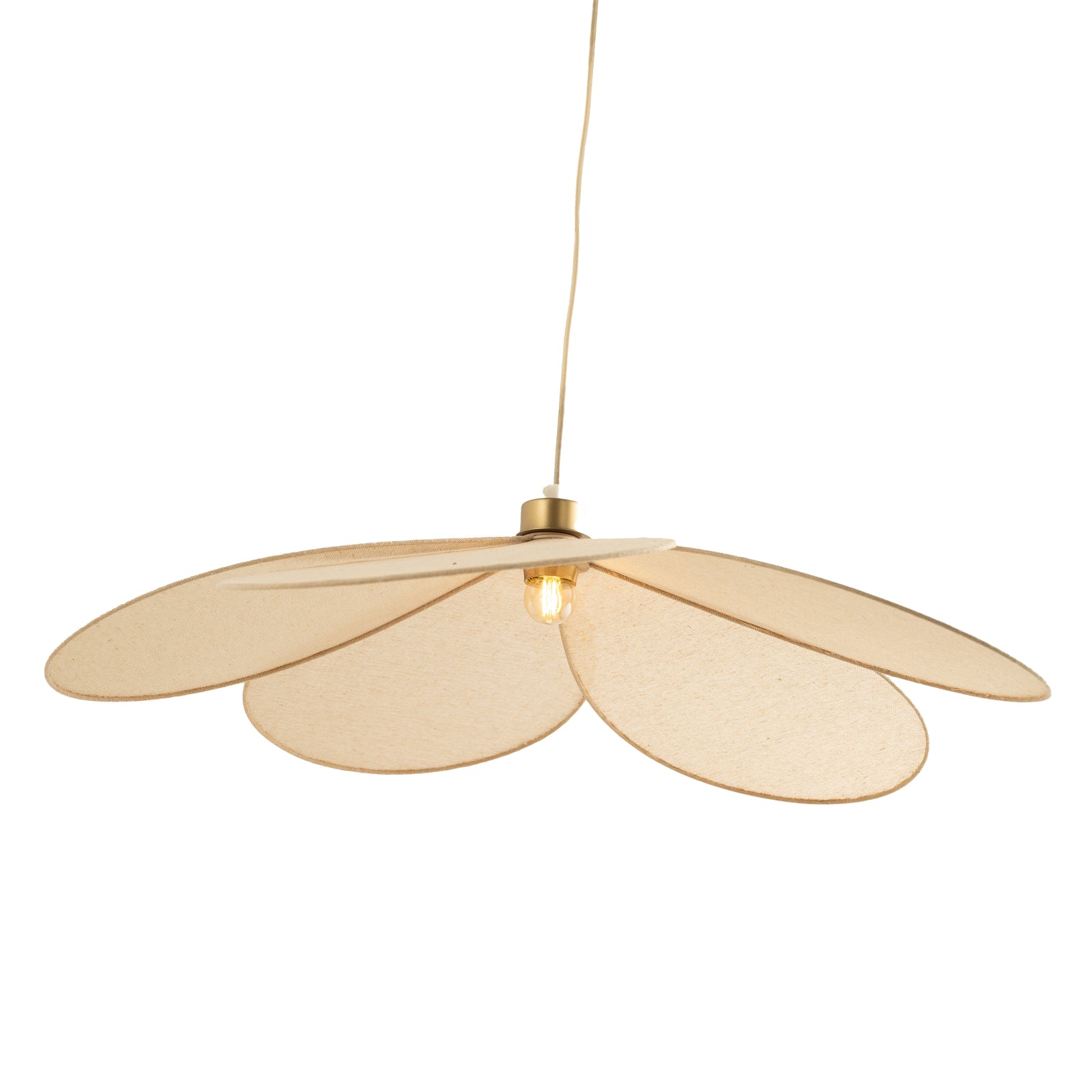 suspension en tissu beige d 75 cm flora fond blanc