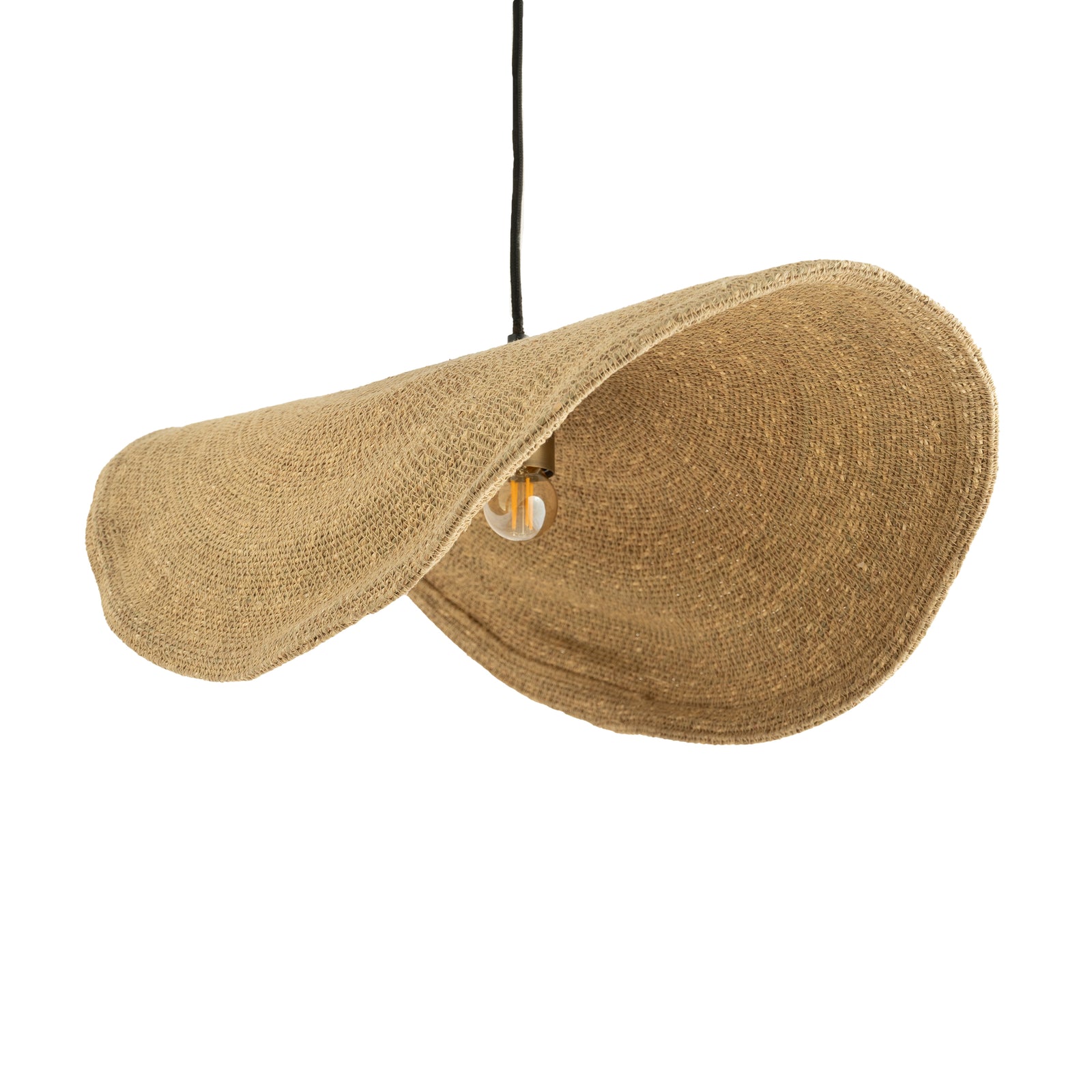 suspension maho en matiere naturelle et metal d 61 cm fond blanc