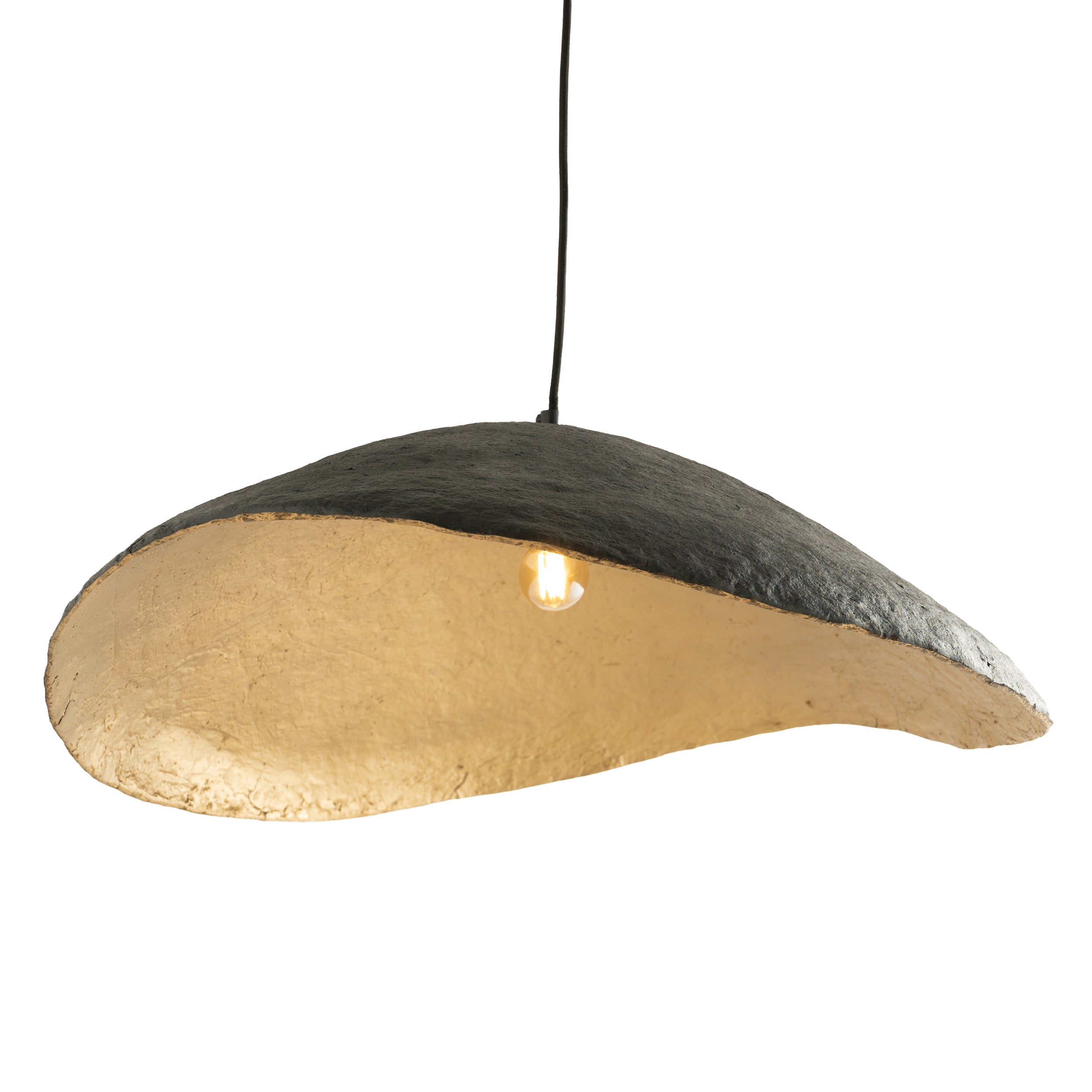 suspension milano en papier noir d 71 cm fond blanc