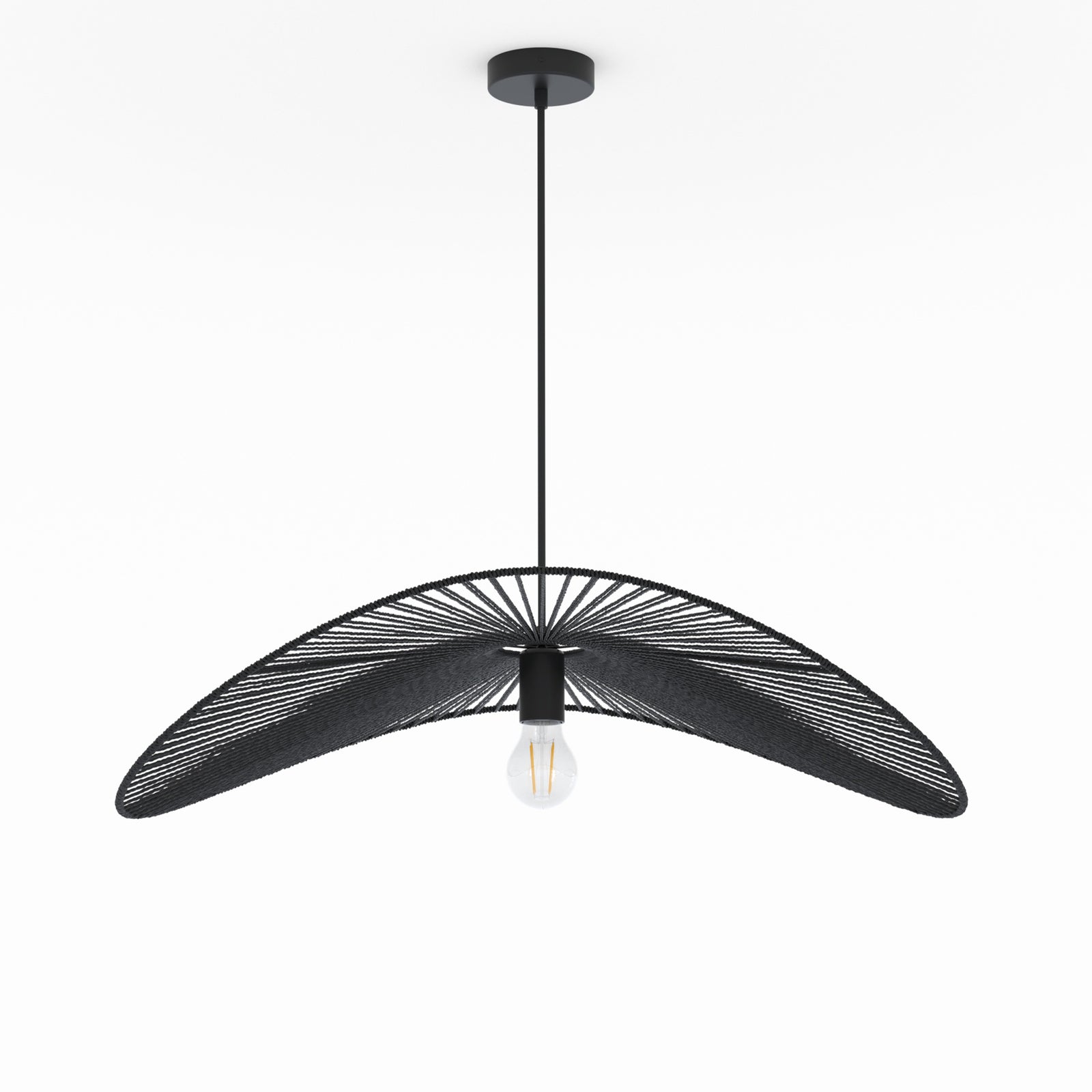 suspension noire mada en papier de corde 75 cm