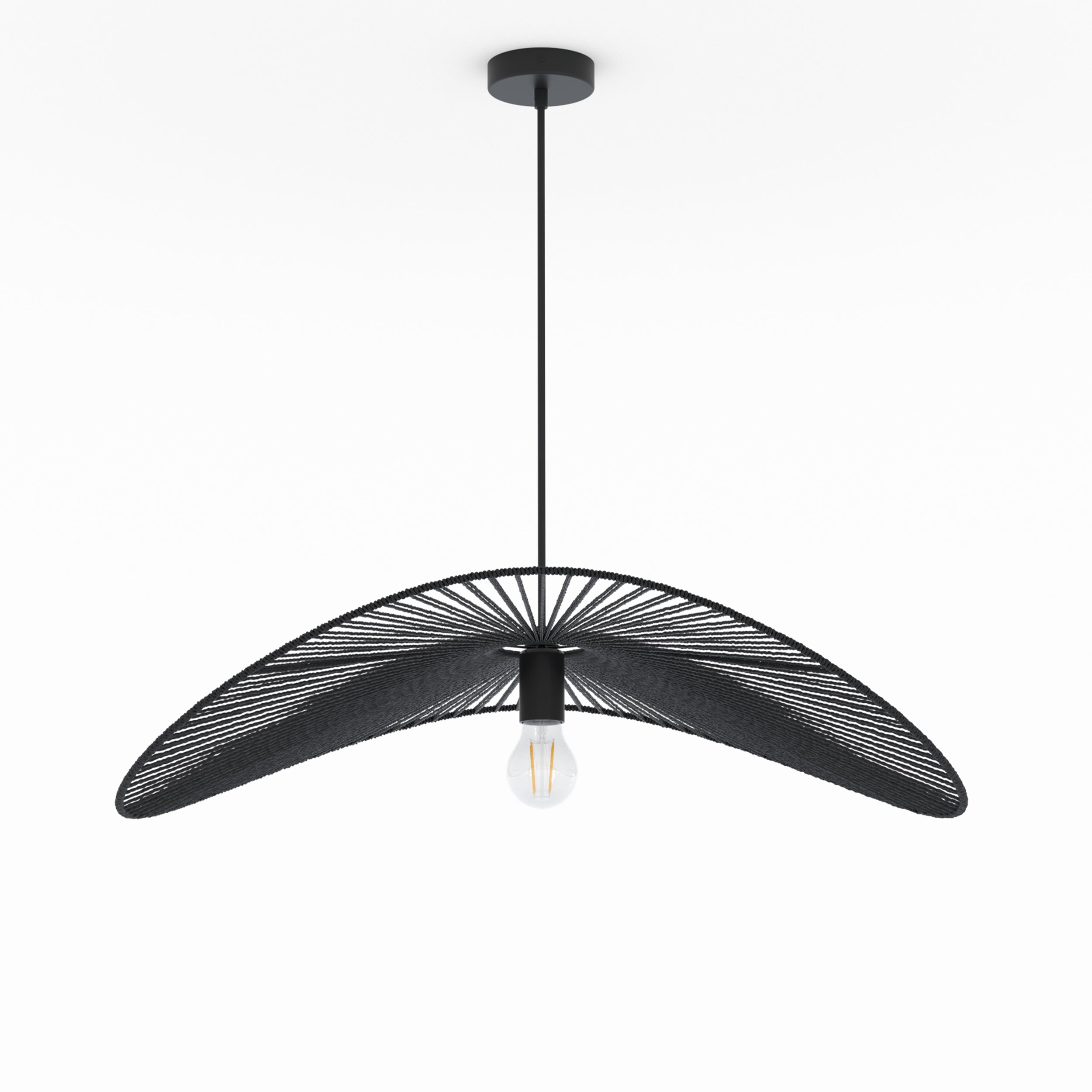 suspension noire mada en papier de corde 75 cm