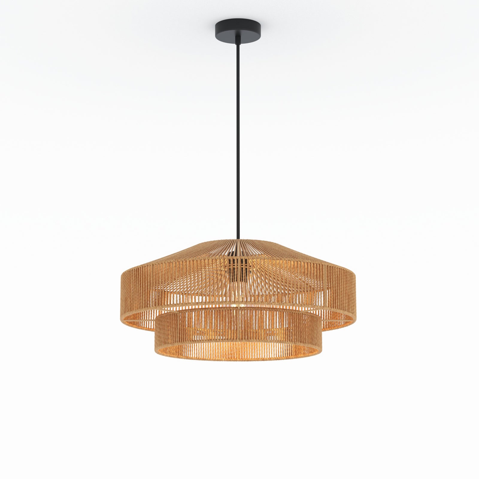 suspension ronde superposition en papier de corde 60 cm clairia_1