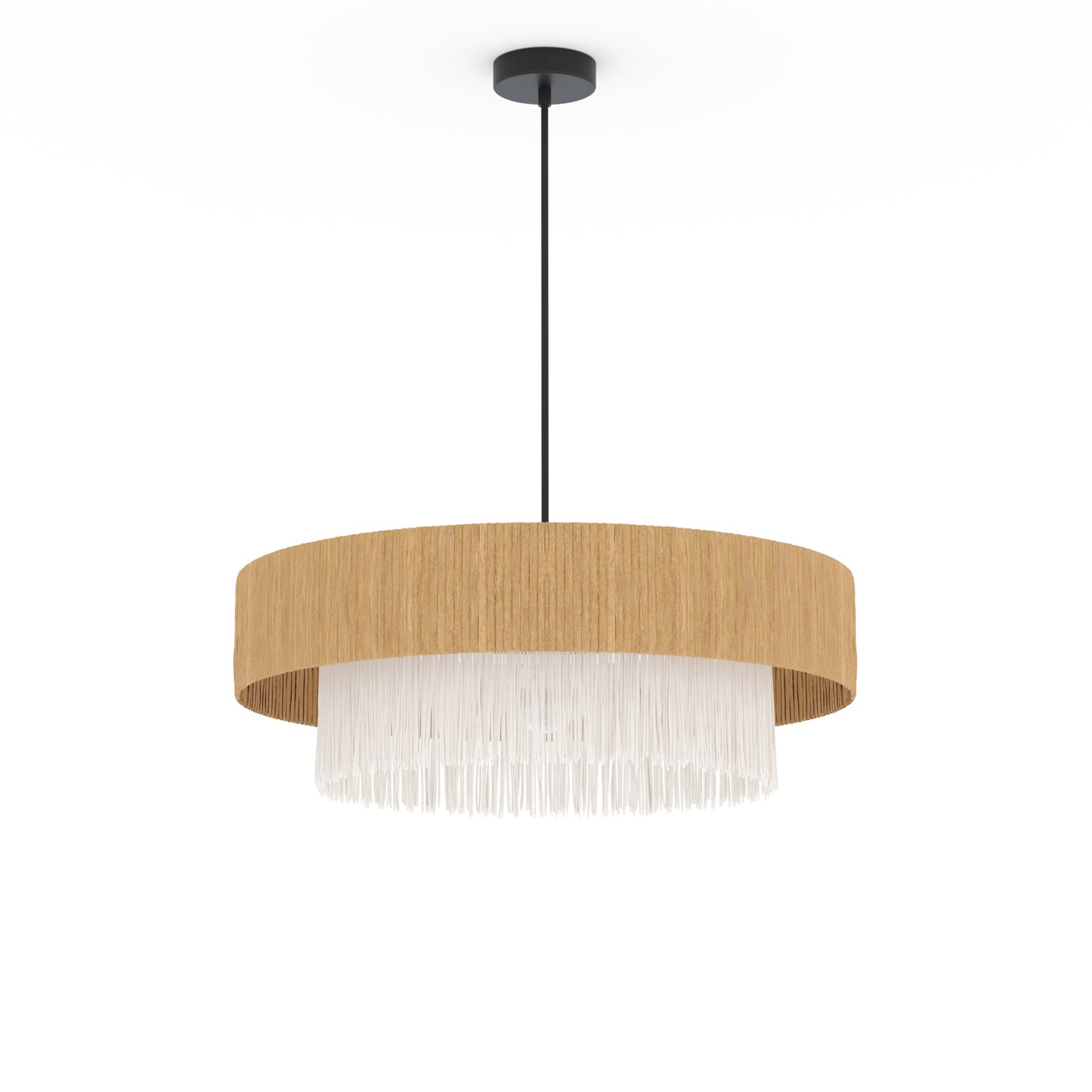 suspension solara en raphia blanc beige 75 cm