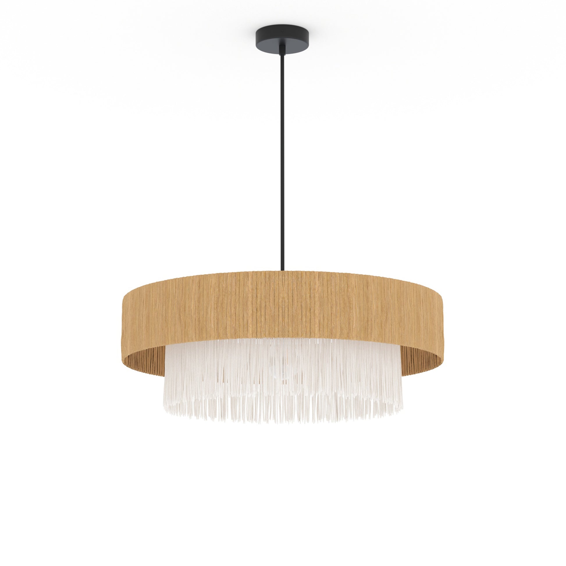 suspension solara en raphia blanc beige 75 cm