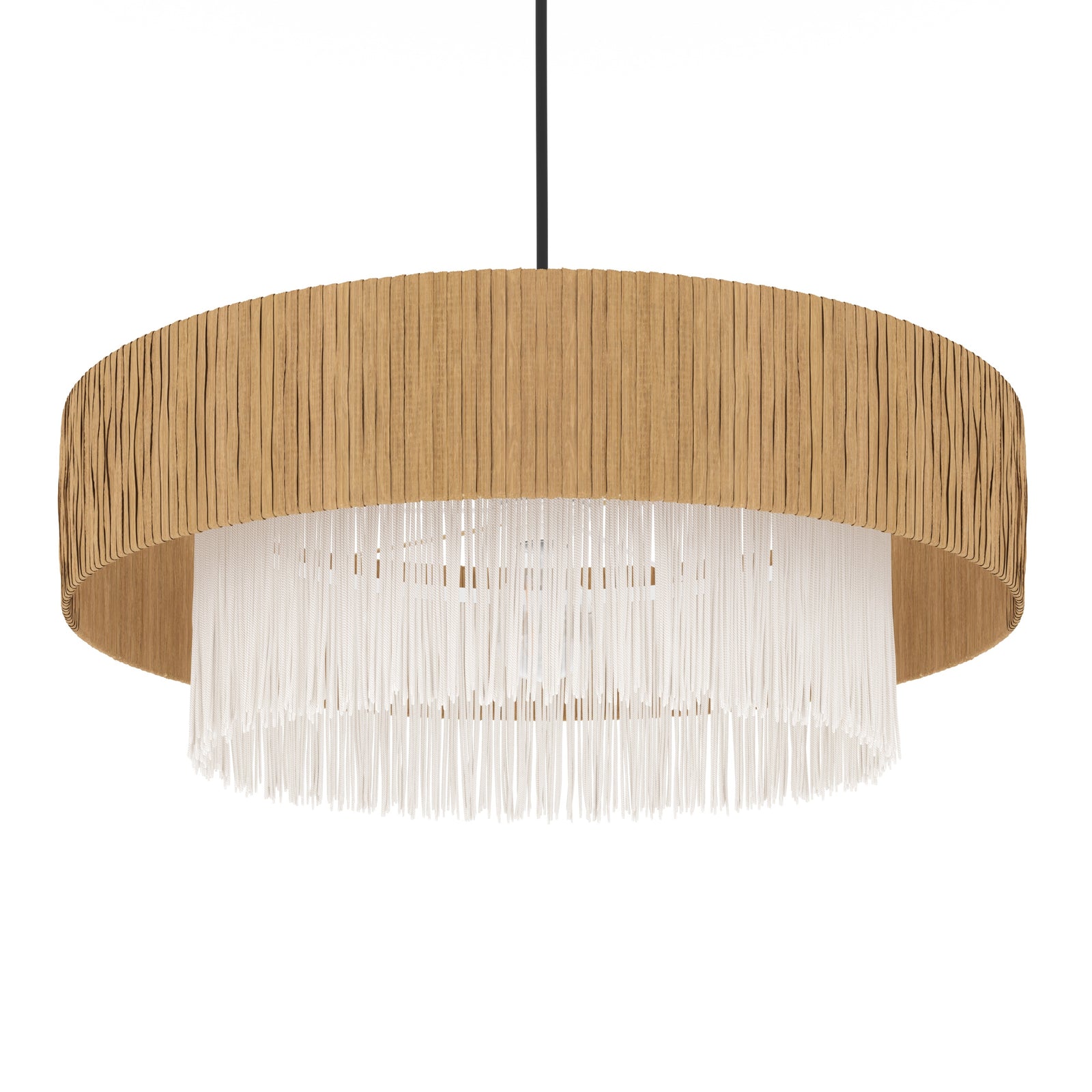 suspension solara en raphia blanc et beige 75 cm