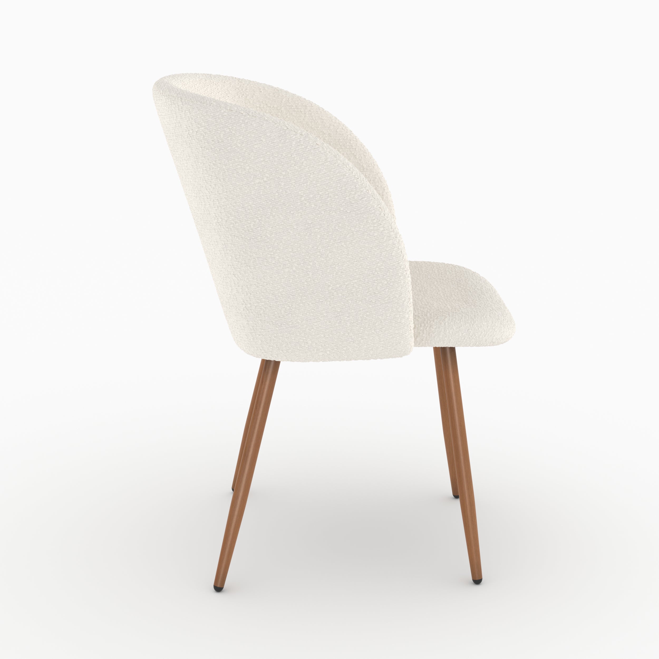 Chaise Swan en tissu bouclé beige (lot de 2)