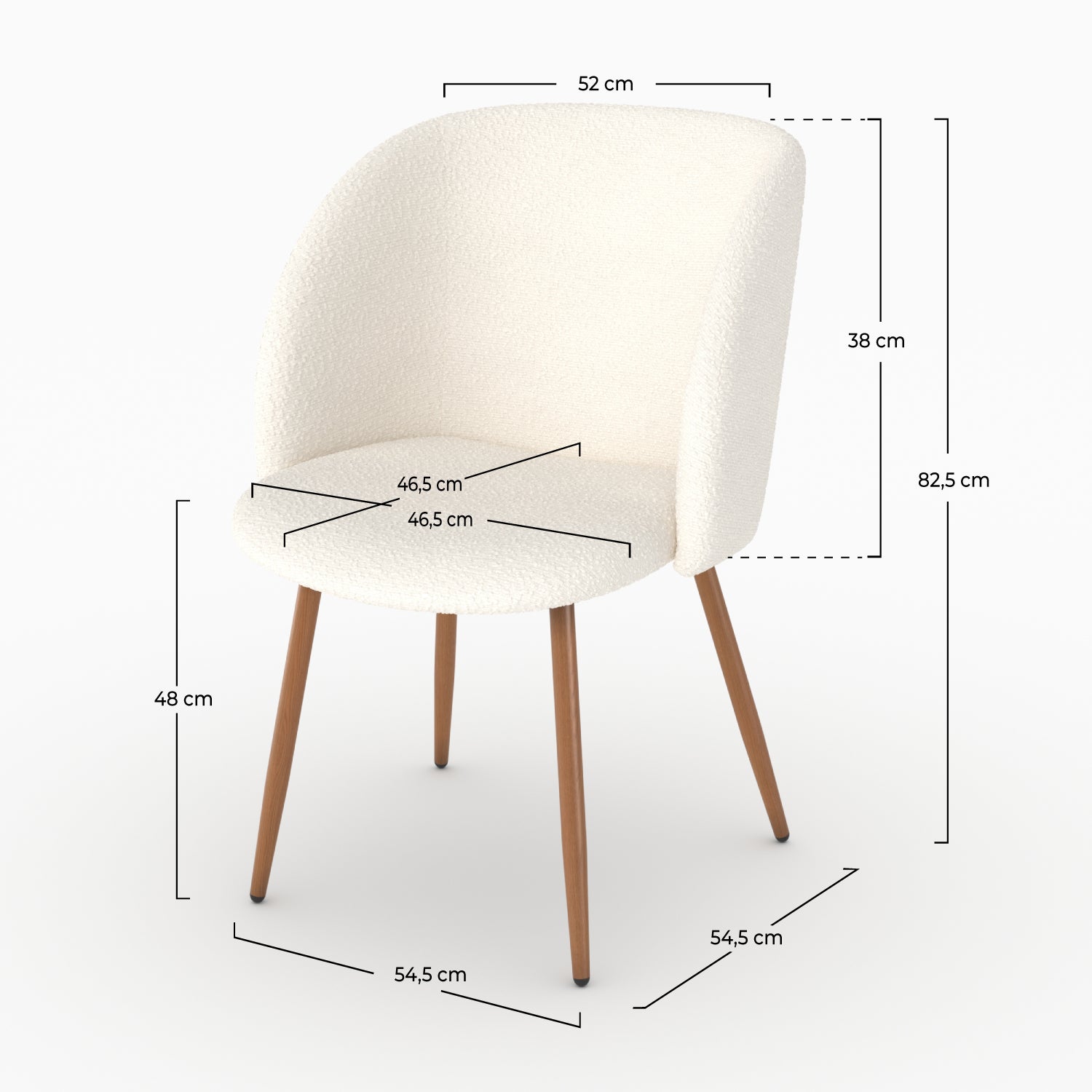 Chaise Swan en tissu bouclé beige (lot de 2)