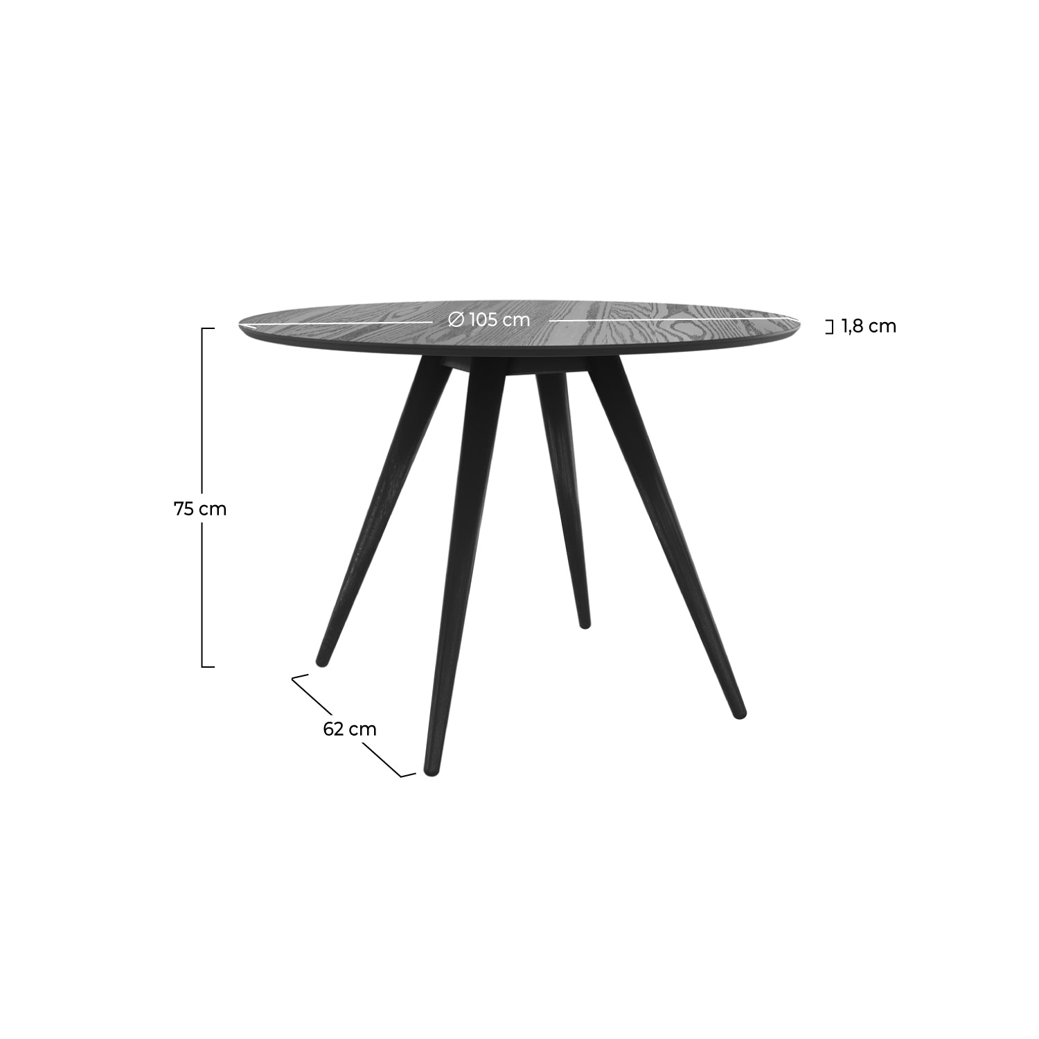 table a manger 4 personnes en bois noir liwa rdv deco