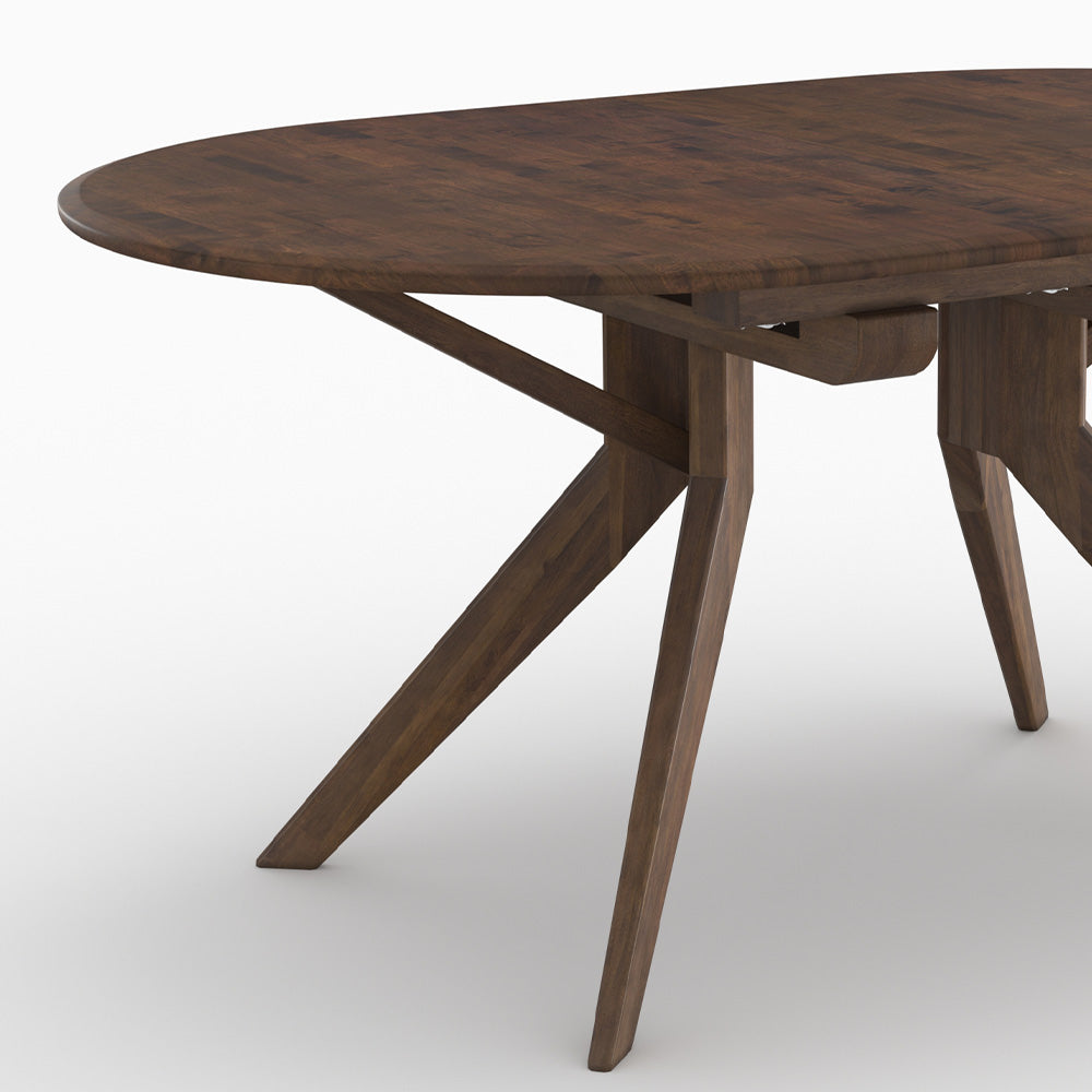 table a manger extensible en bois fonce hevea massif merlin