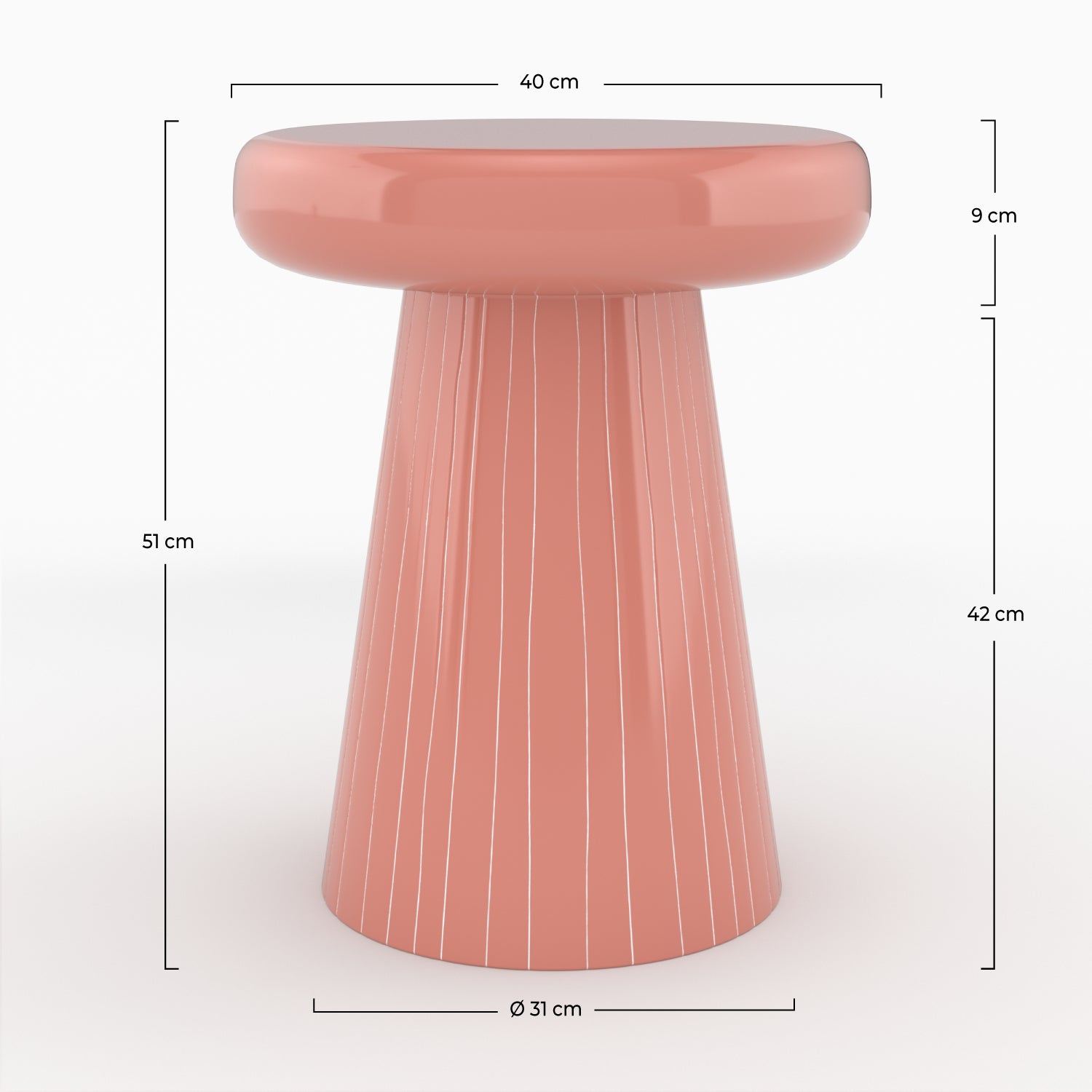 table appoint adelie rose et rayures blanches ronde