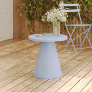 Table d'appoint de jardin Azuri en métal bleu pastel D45 cm