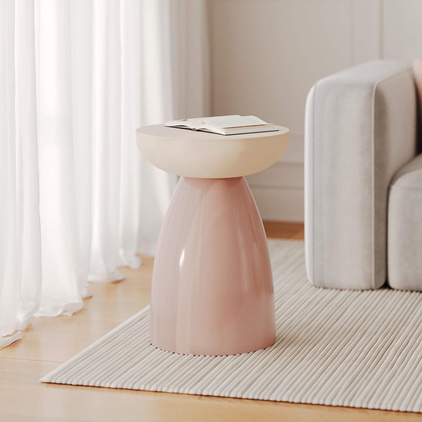 table appoint colette metal rose et rose pale
