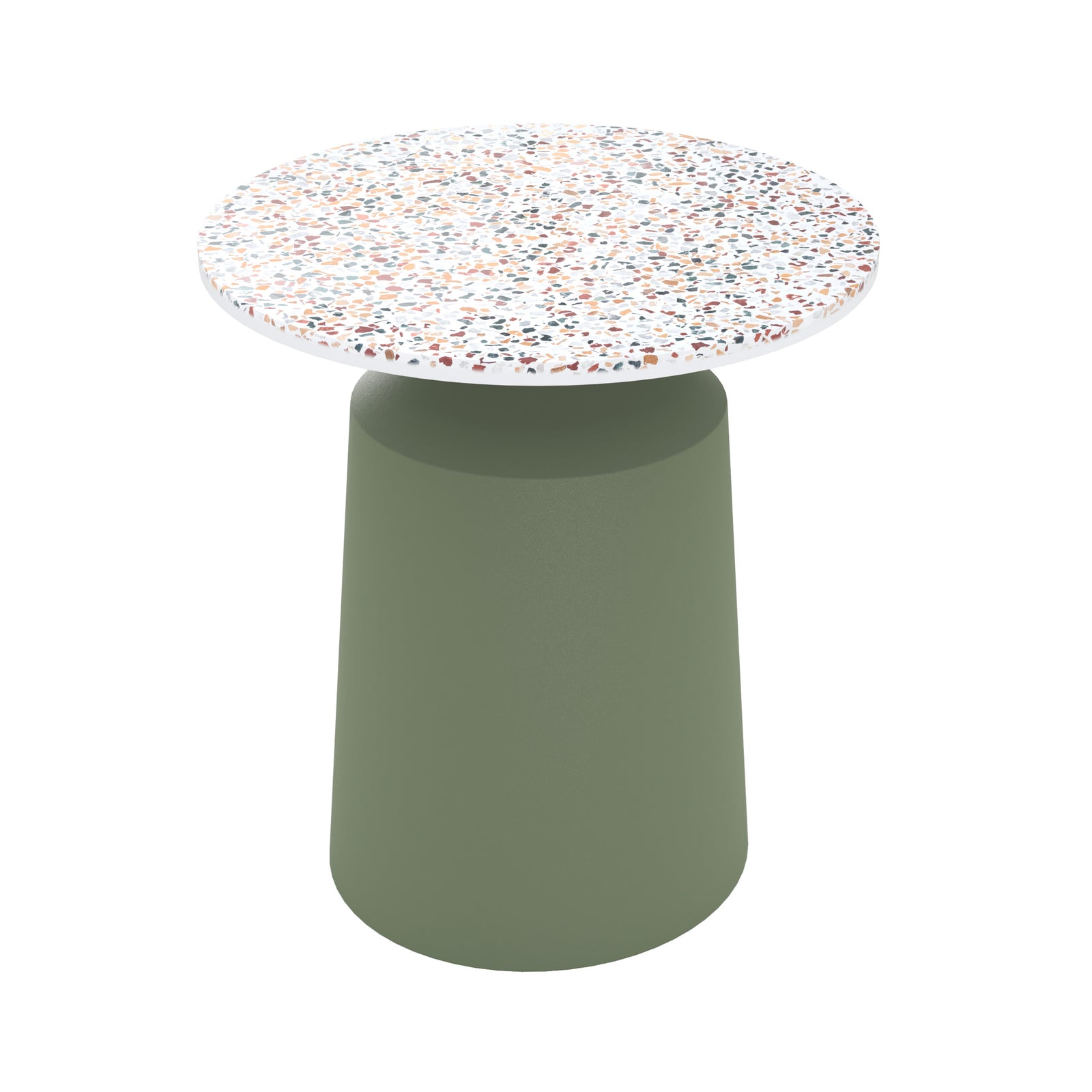 table appoint daphne en terazzo et metal noir fond blanc