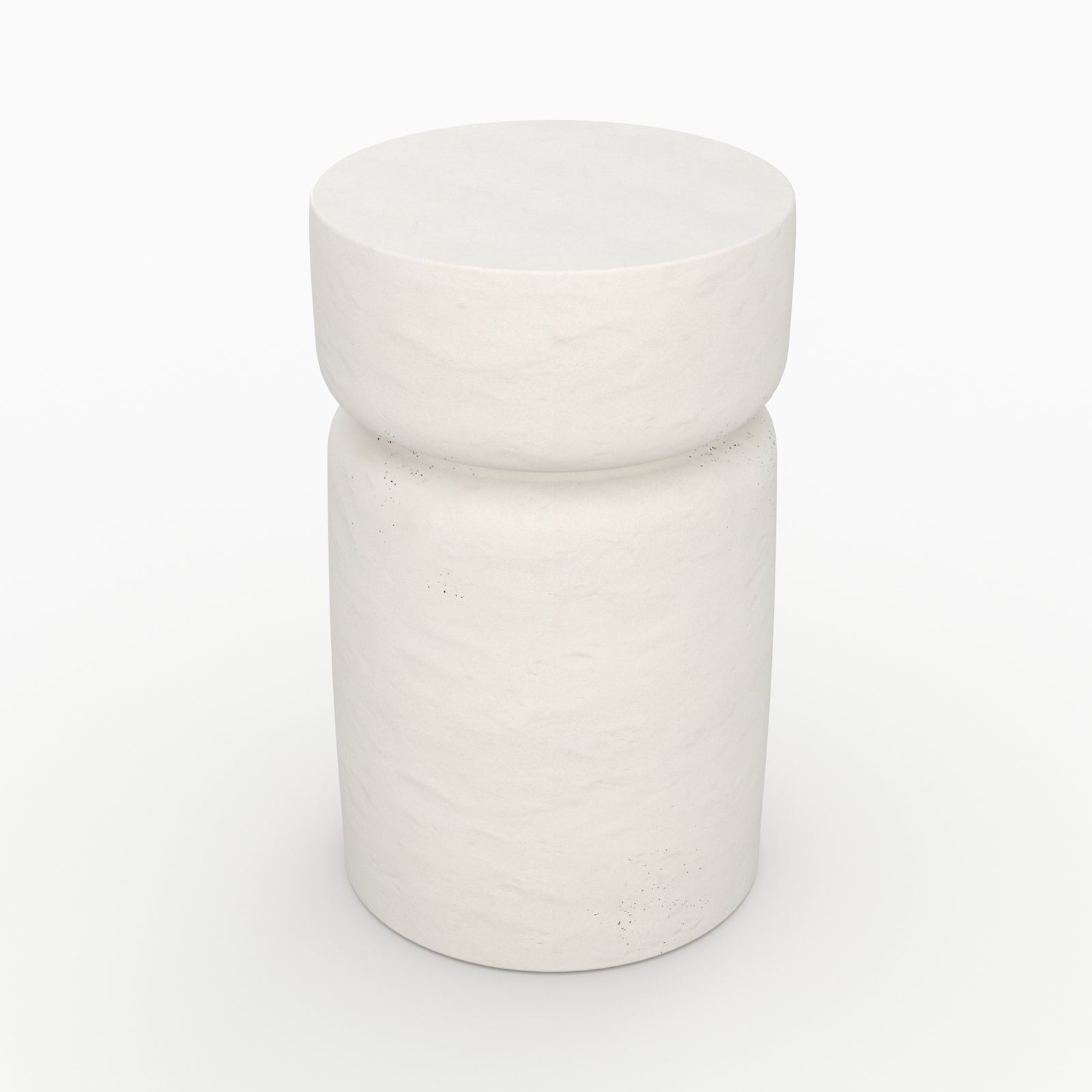 table appoint ronde tahiti en beton blanc