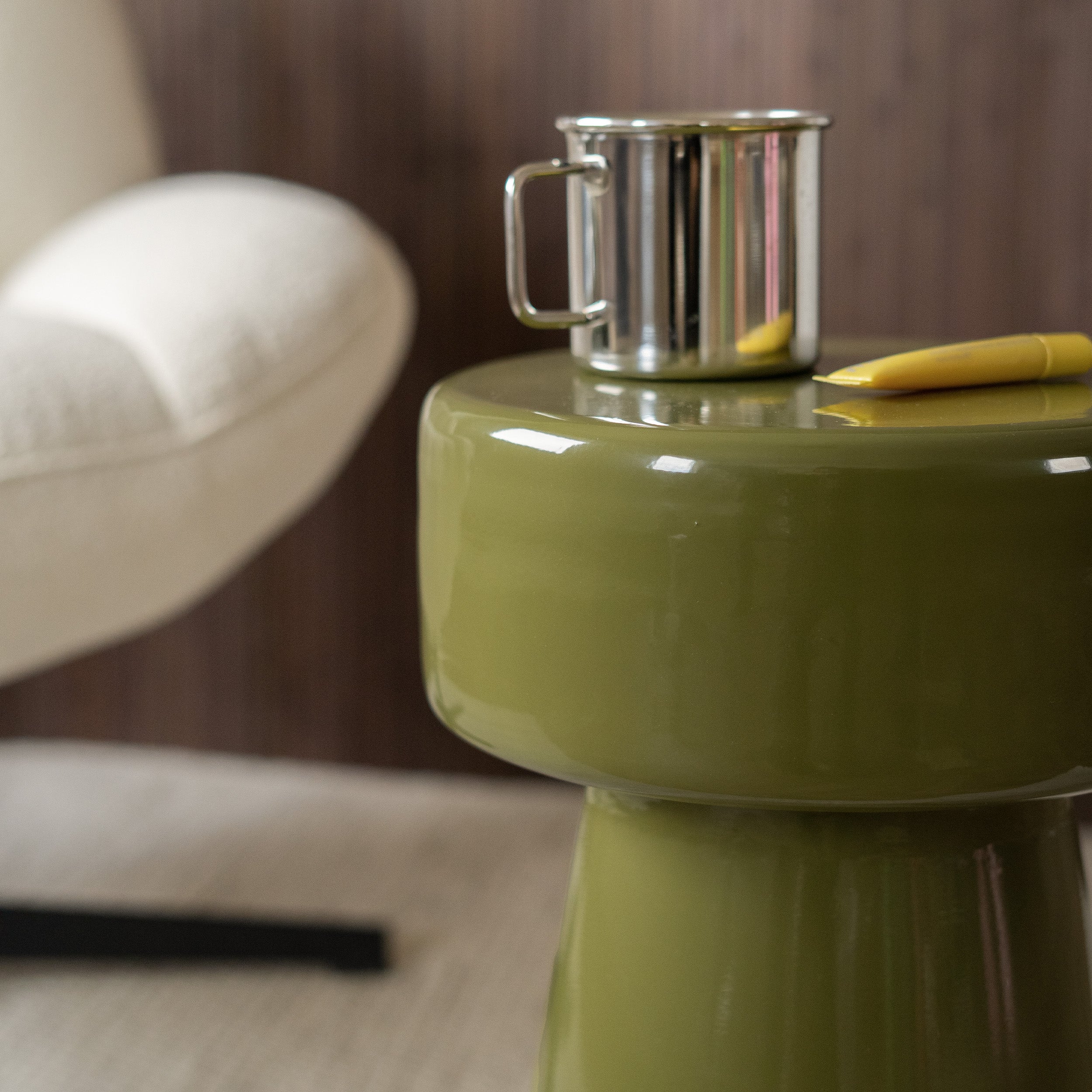 Tavolino Athéna in metallo verde