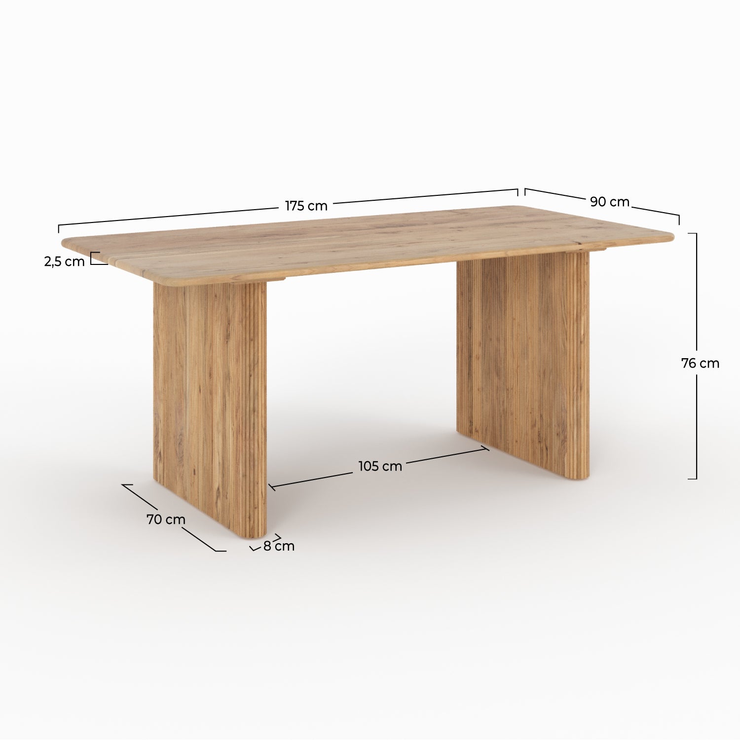 table avec pieds en tassot spacieuse en bois andrea