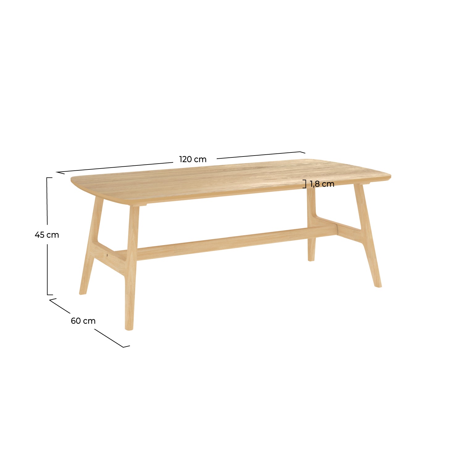 table basse 120 cm suly bois clair