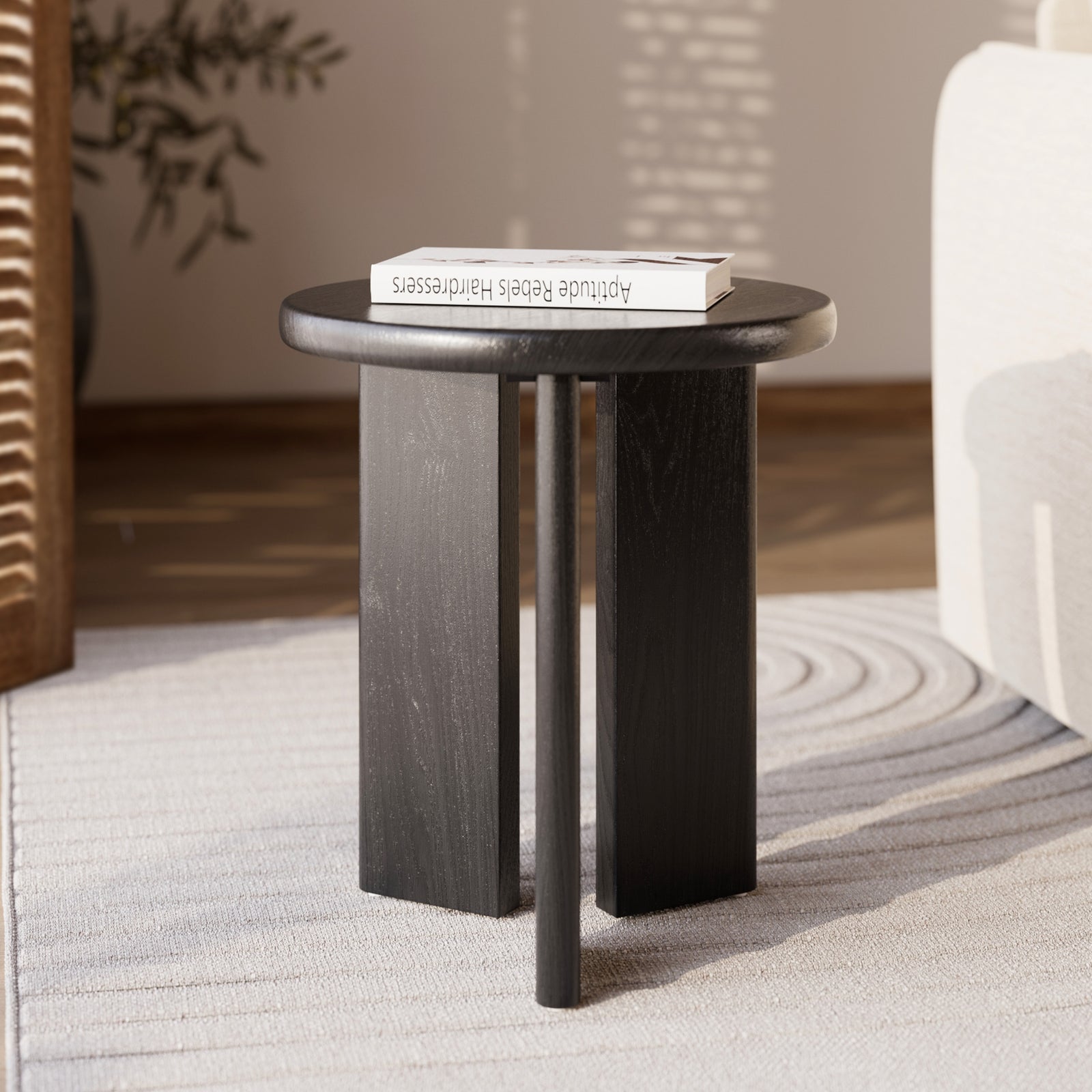 table basse appoint ronde noire nea rdv deco