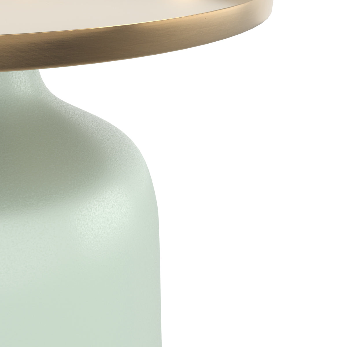 table basse arrondie d appoint bleu clair et dore lyne