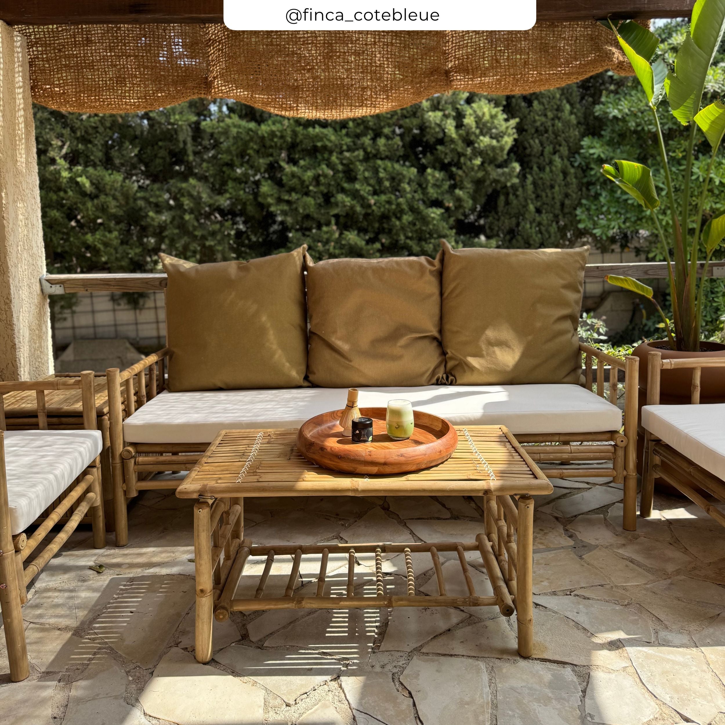 table basse bambou vadella jardin rdv deco
