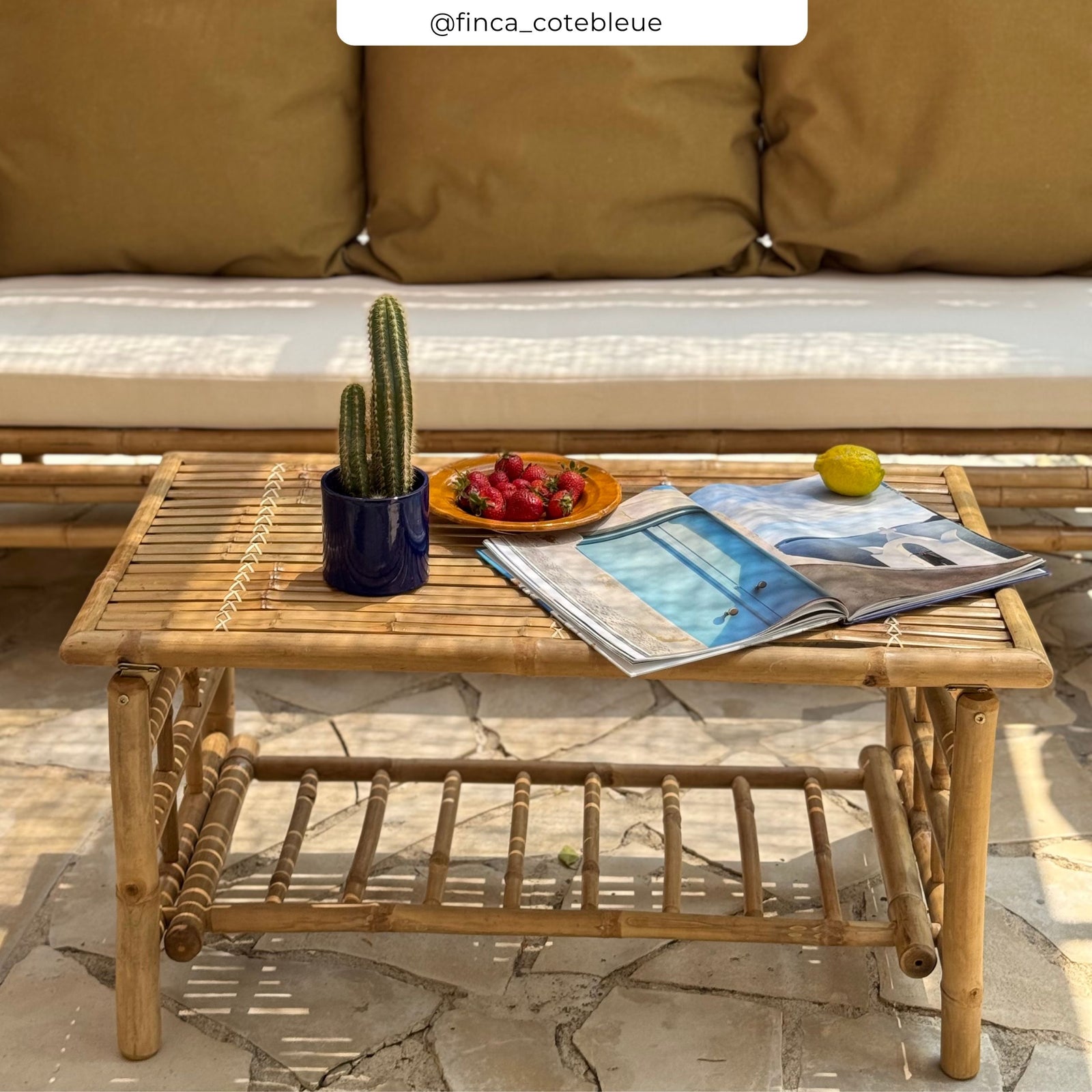 table basse bambou vadella jardin