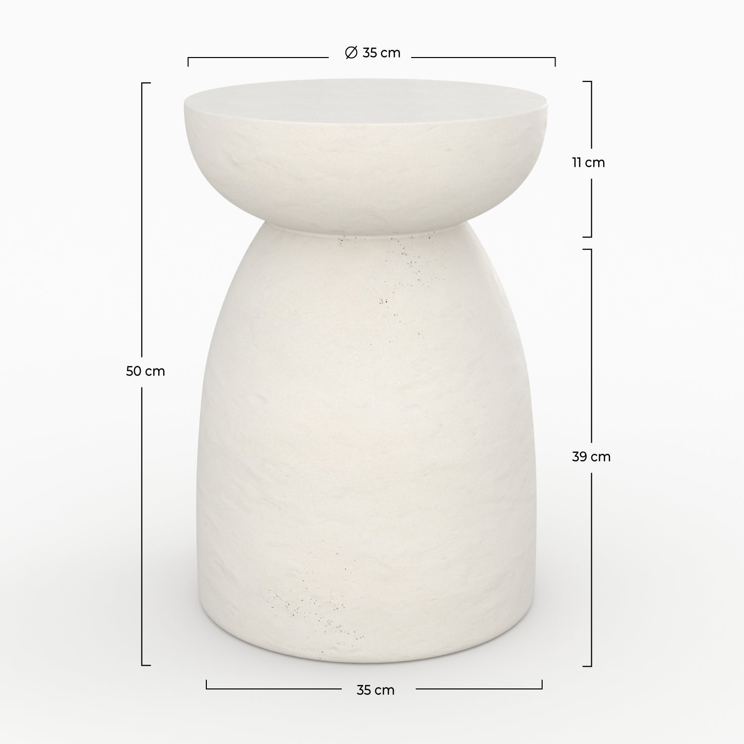 table basse blanche beton appoint ronde