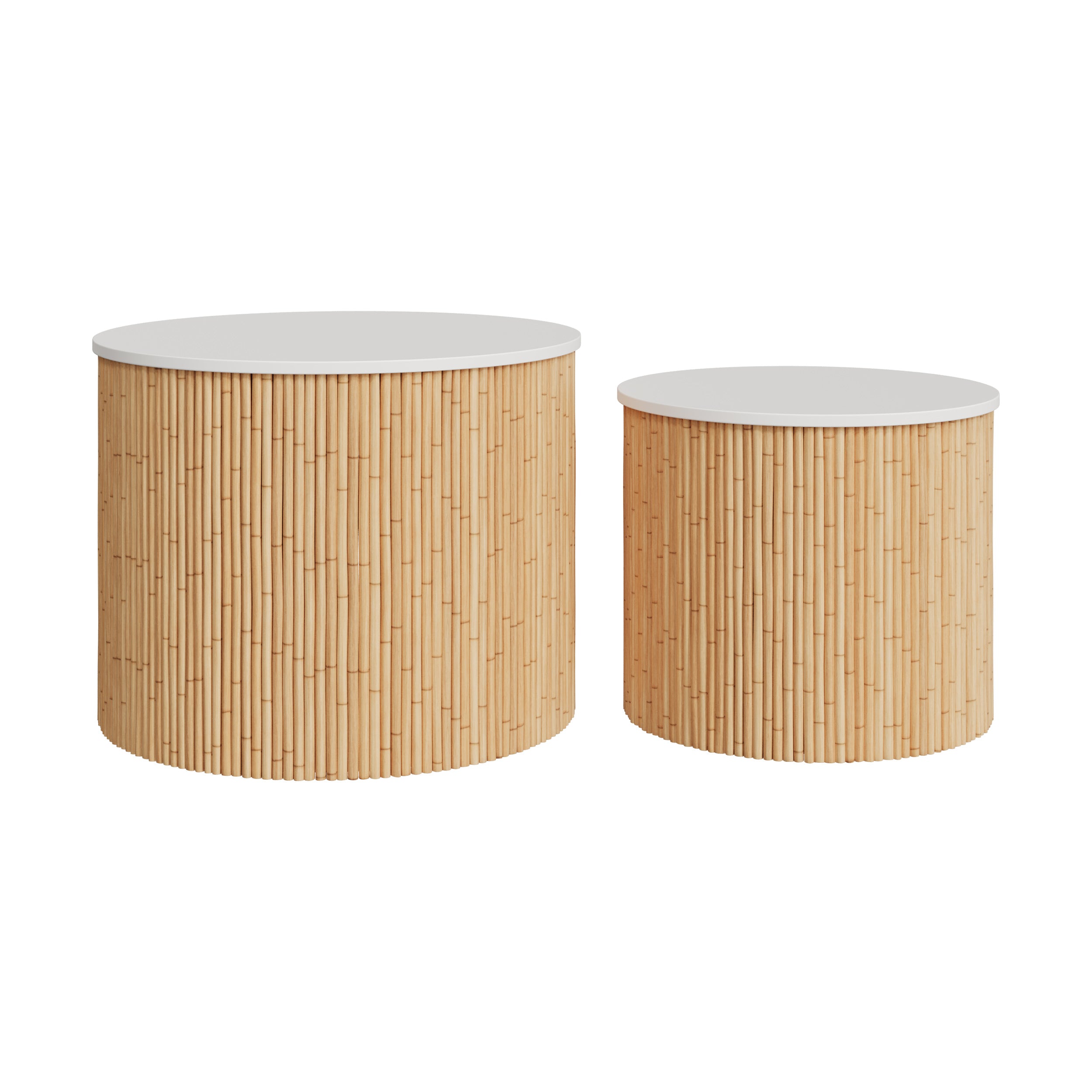 table basse blanche lot de 2 gigogne alata