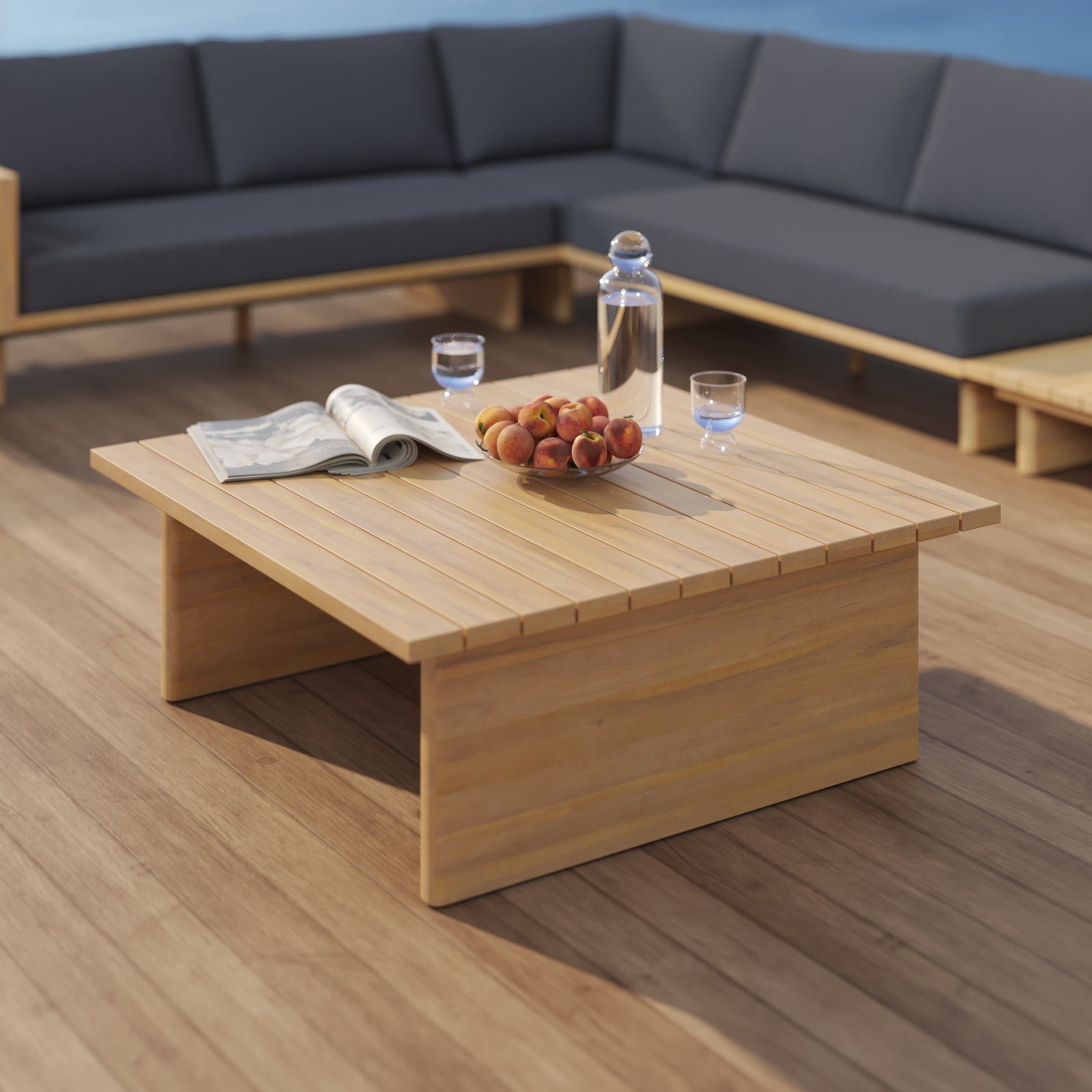 table basse bois acacia seya rdv deco jardin exterieur