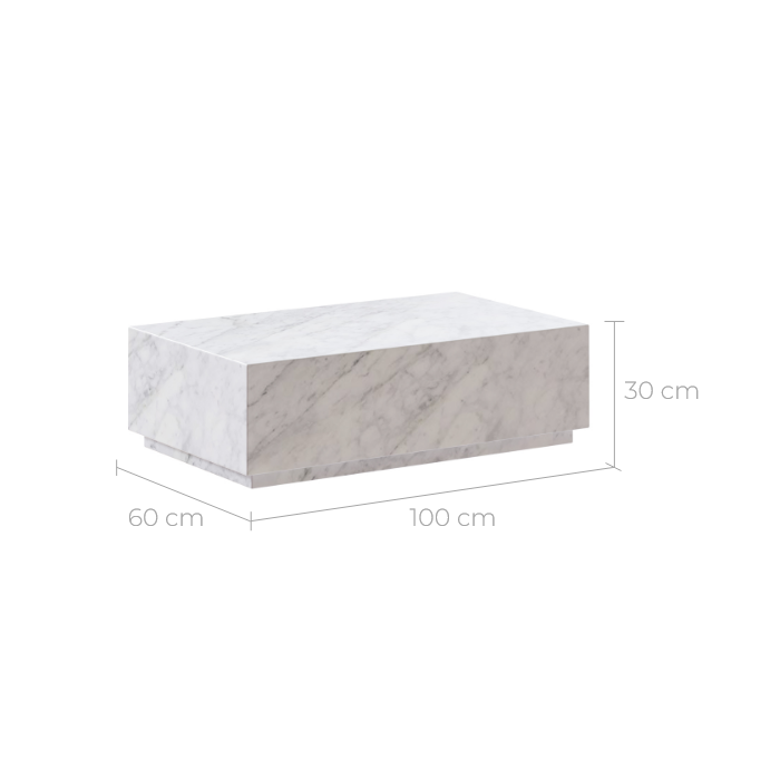 table basse carree en marbre blanc izae