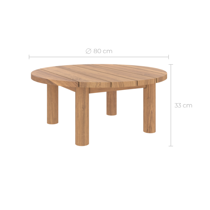table basse de jardin en bois de teck massif aurland