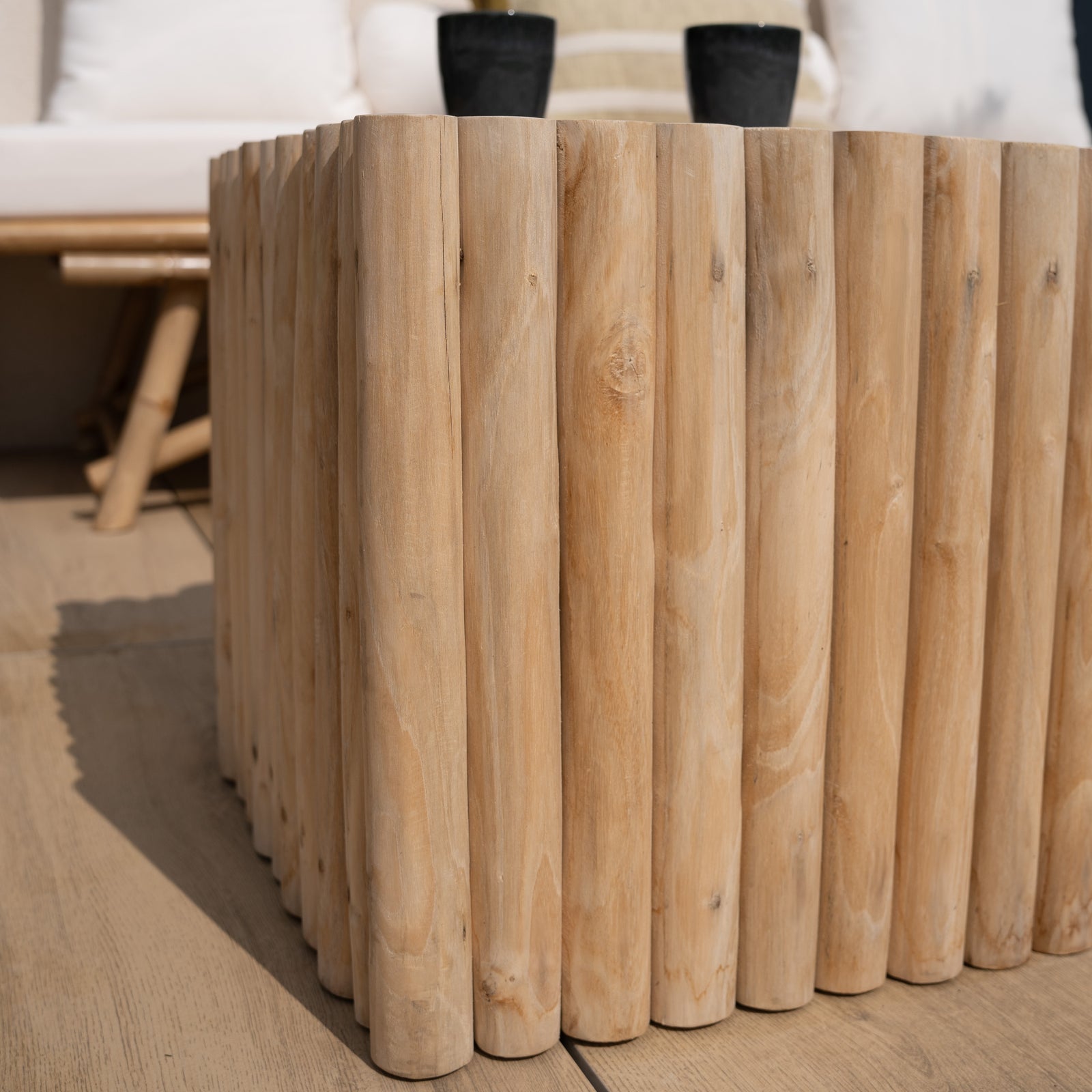 table basse de jardin en bois de teck zoom