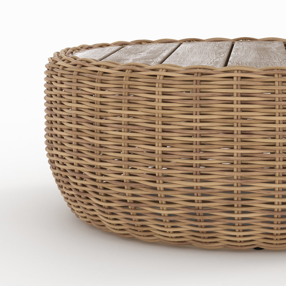 table basse de jardin en rotin synthetique bois exterieur sky